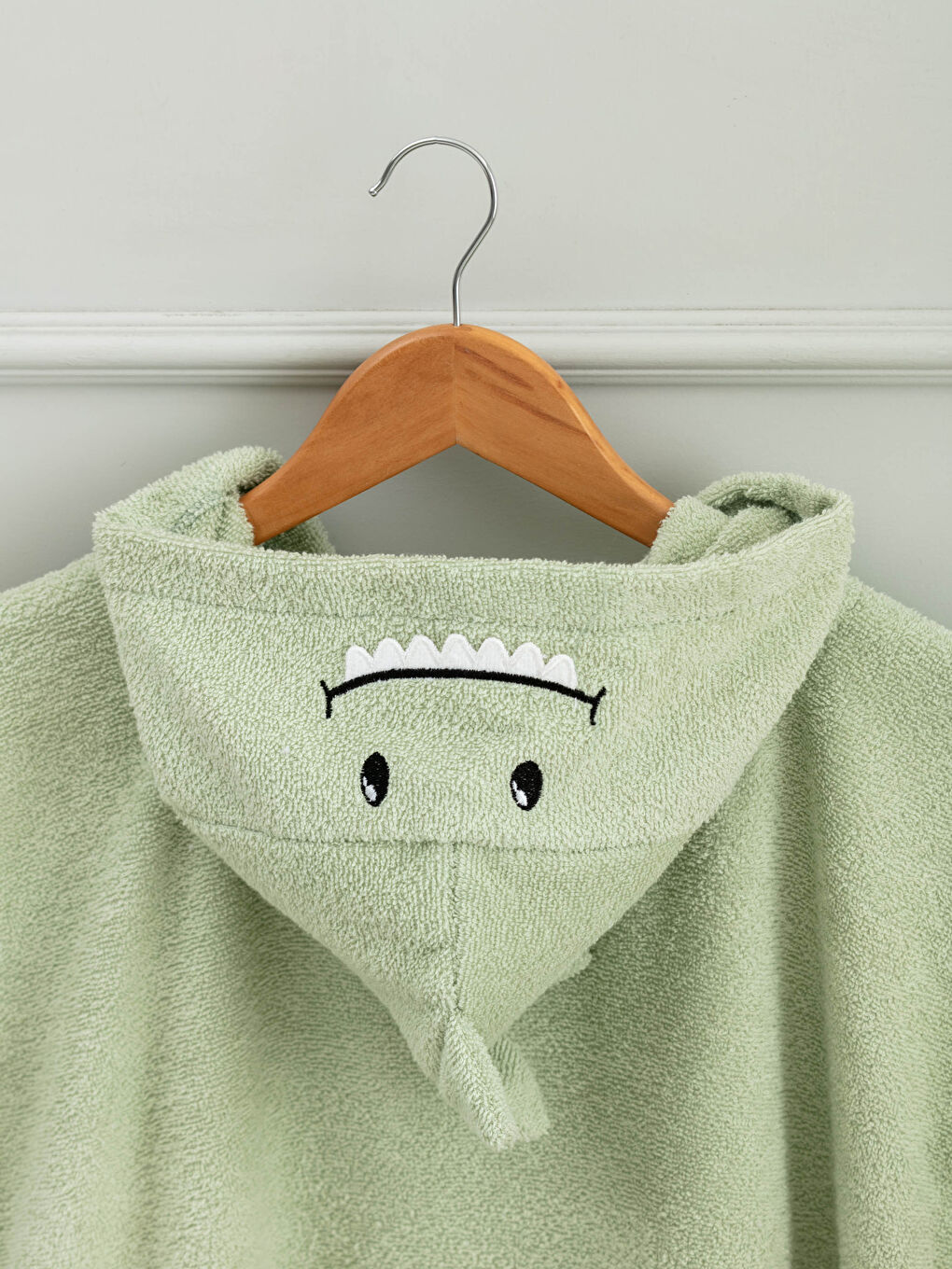 Yeşil Kapüşon Yaka Erkek Çocuk Panço-2
