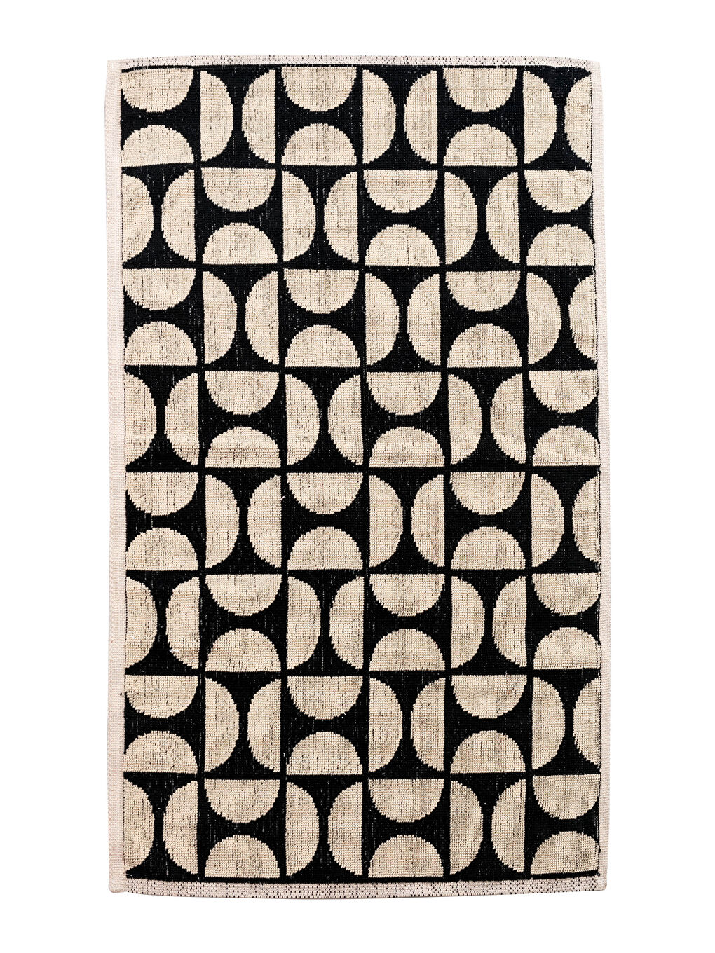 Karışık Saçak Detaylı Desenli Jakarlı Halı 70x140 cm-1