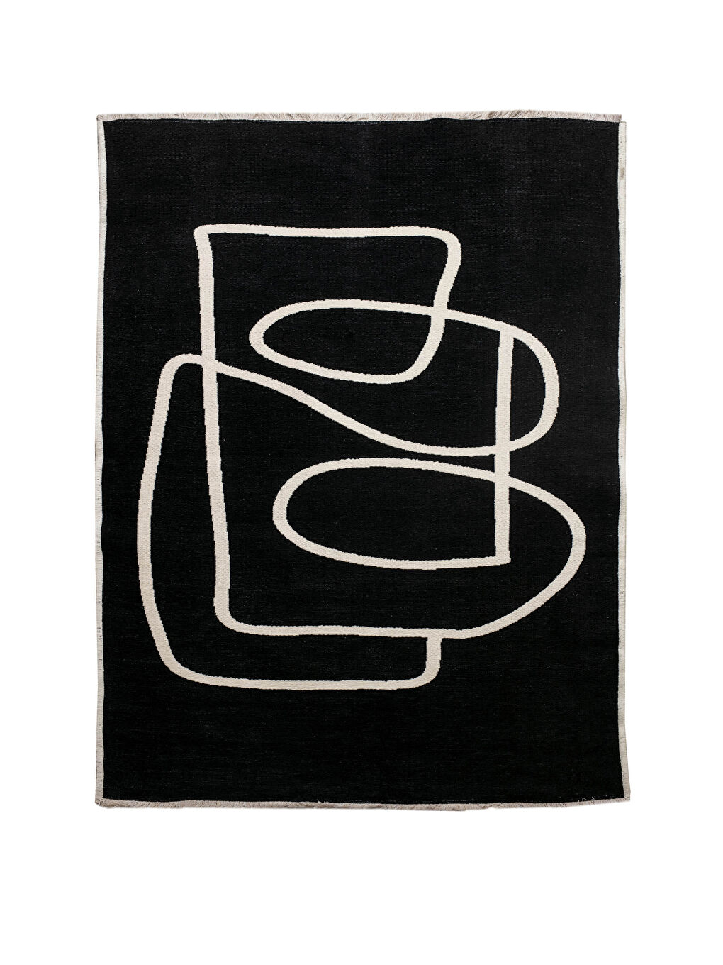 Karışık Çift Taraflı Desenli Saçaklı Jakarlı Halı 120x180 cm-2