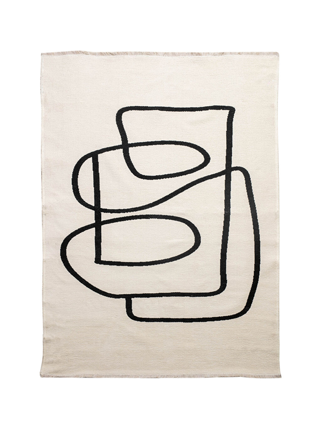 Karışık Çift Taraflı Desenli Saçaklı Jakarlı Halı 120x180 cm-3