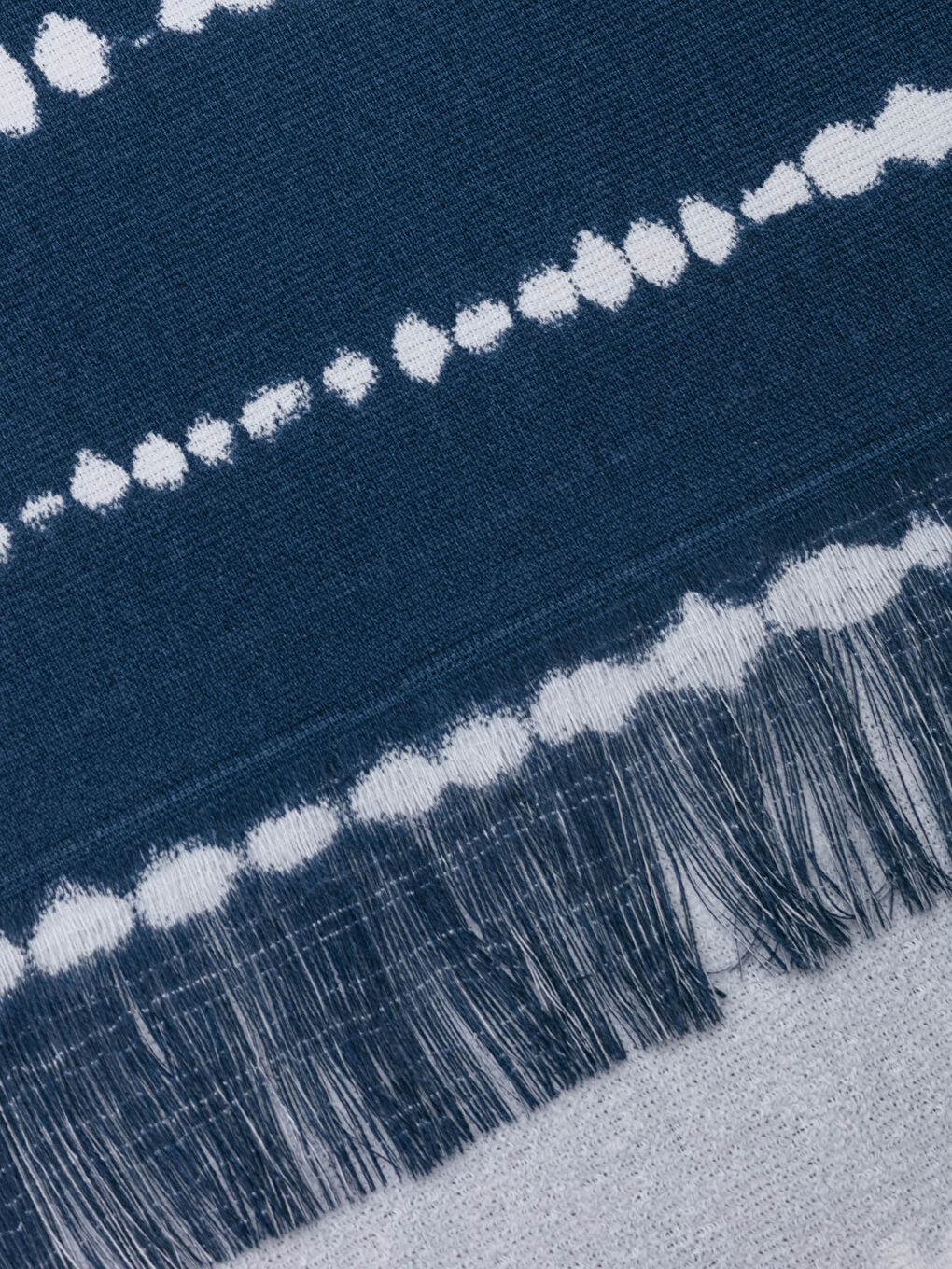 İndigo Çizgi Baskılı Saçaklı Plaj Havlusu-2