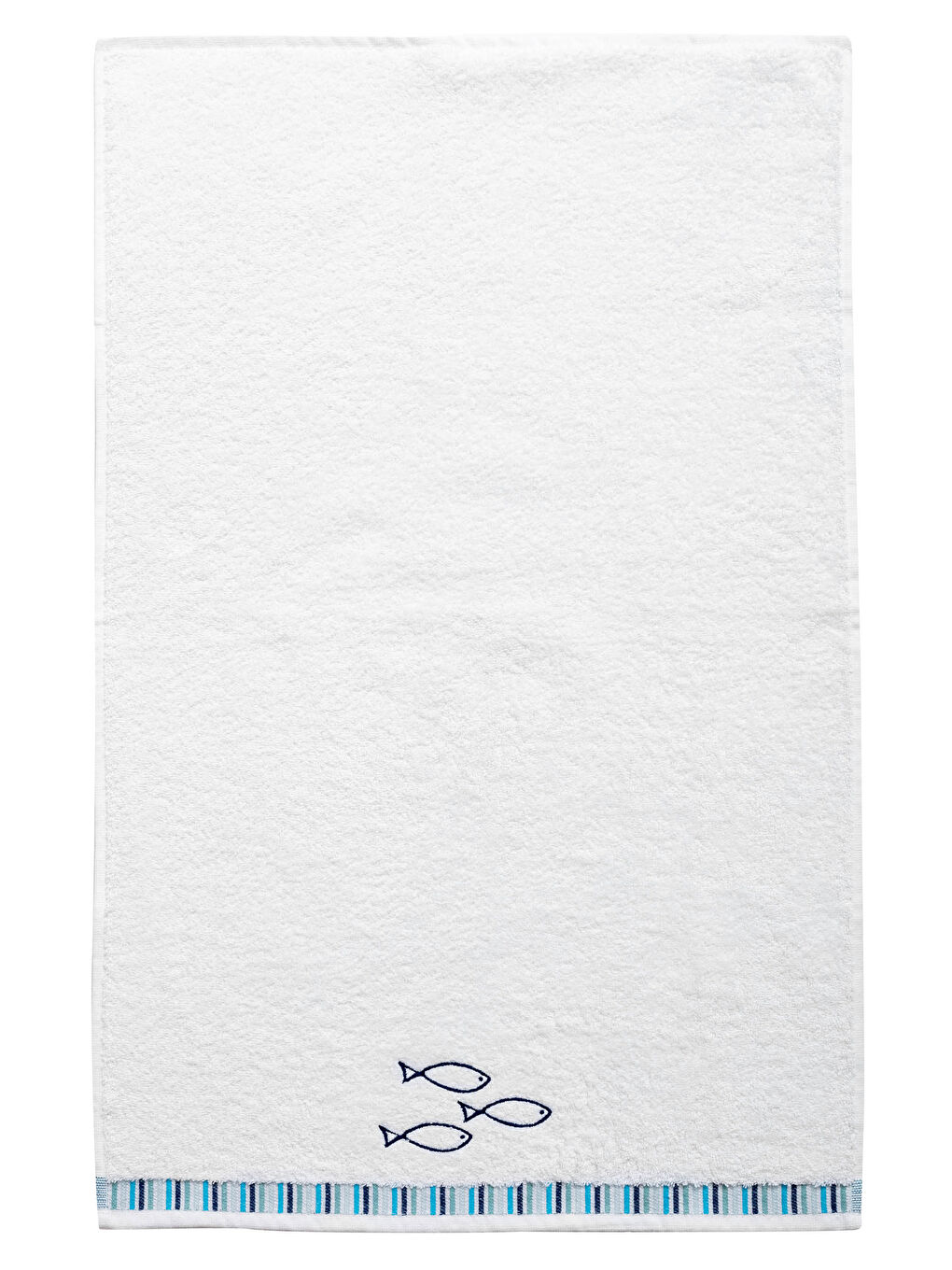 Beyaz Nakış Detaylı Yüz Havlusu 50x80 cm-2