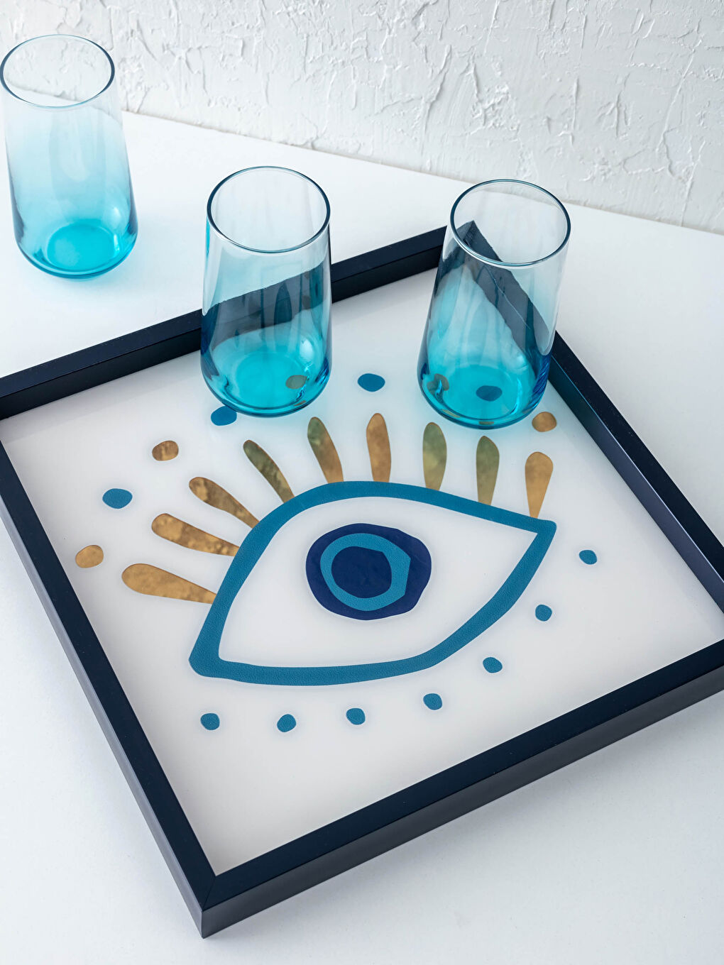 صينية زجاج مطبوع 35x35 سم