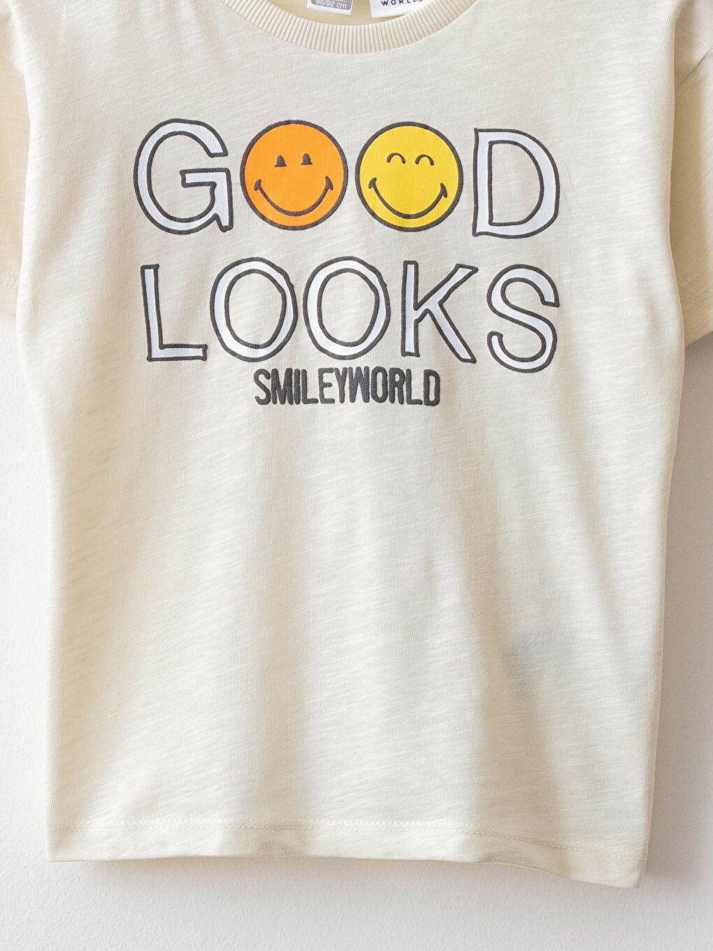 Yeşil Bisiklet Yaka Kısa Kollu SmileyWorld Baskılı Erkek Bebek Tişört-2