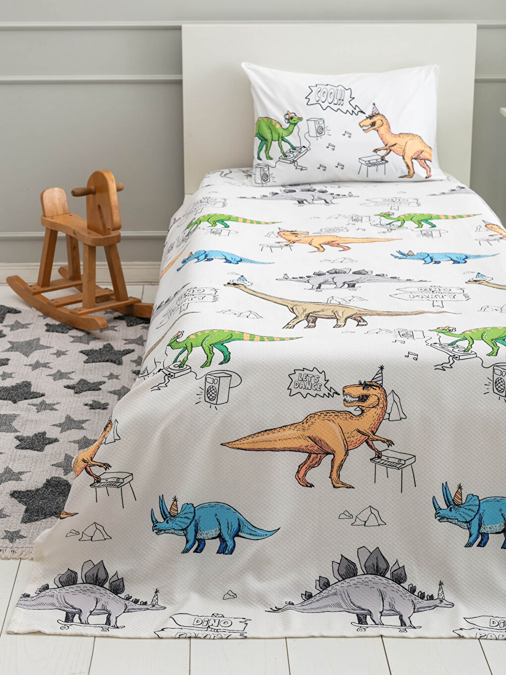 Dinosaur Printed Boys Pique Set