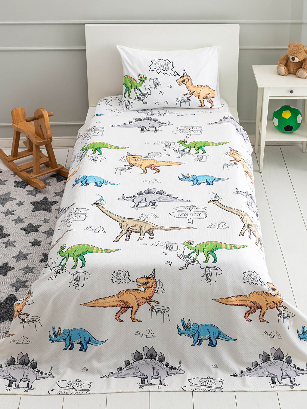 Dinosaur Printed Boys Pique Set-1