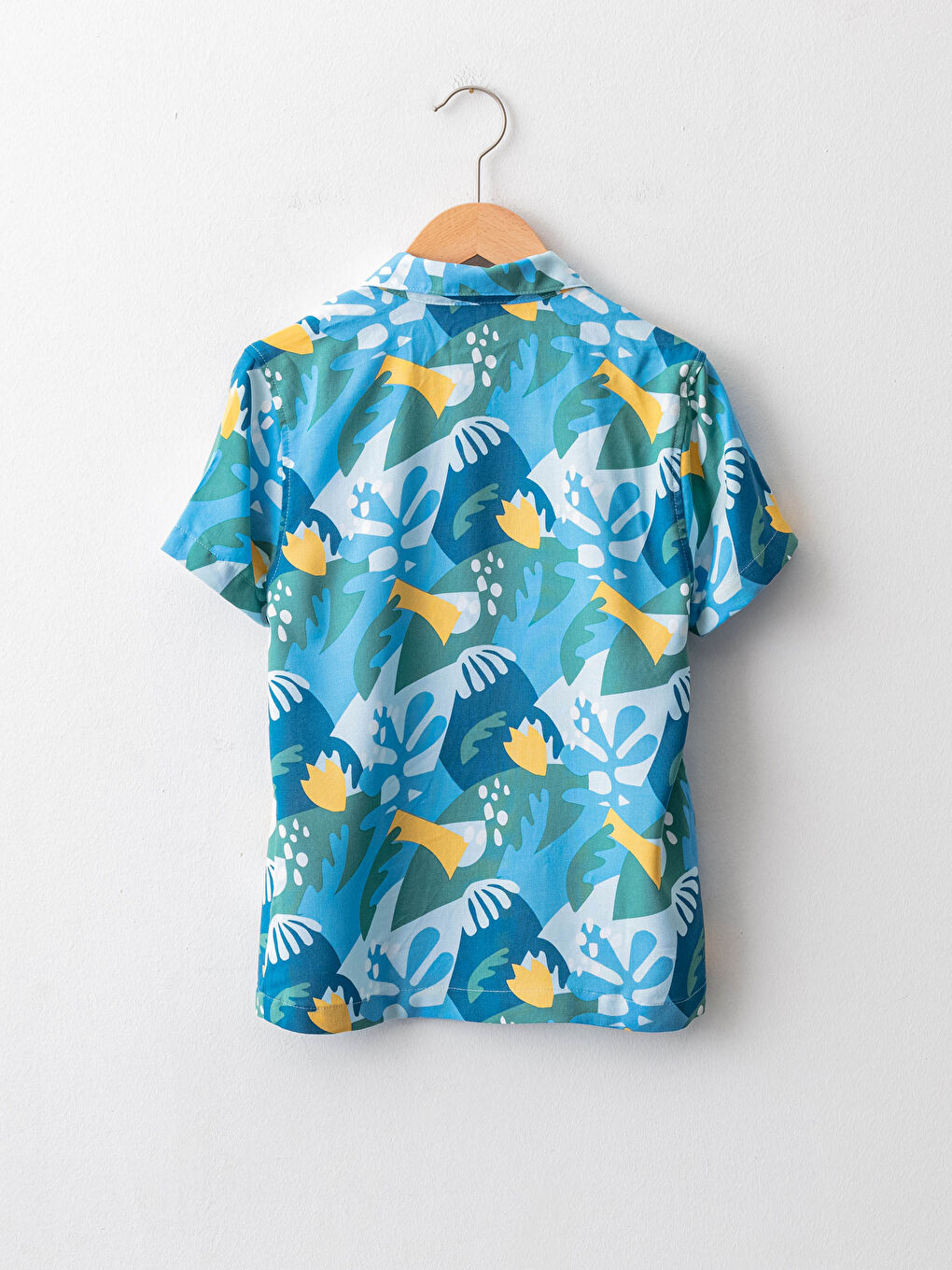 Рубашка для мальчика с принтом и коротким рукавом из вискозы-1