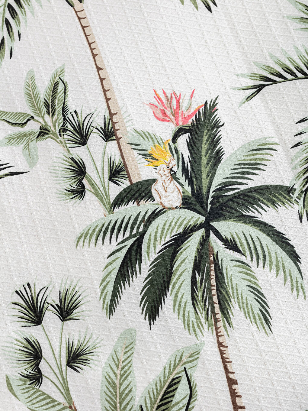 Karışık Çift Kişilik Tropikal Desenli Pike Takımı-4