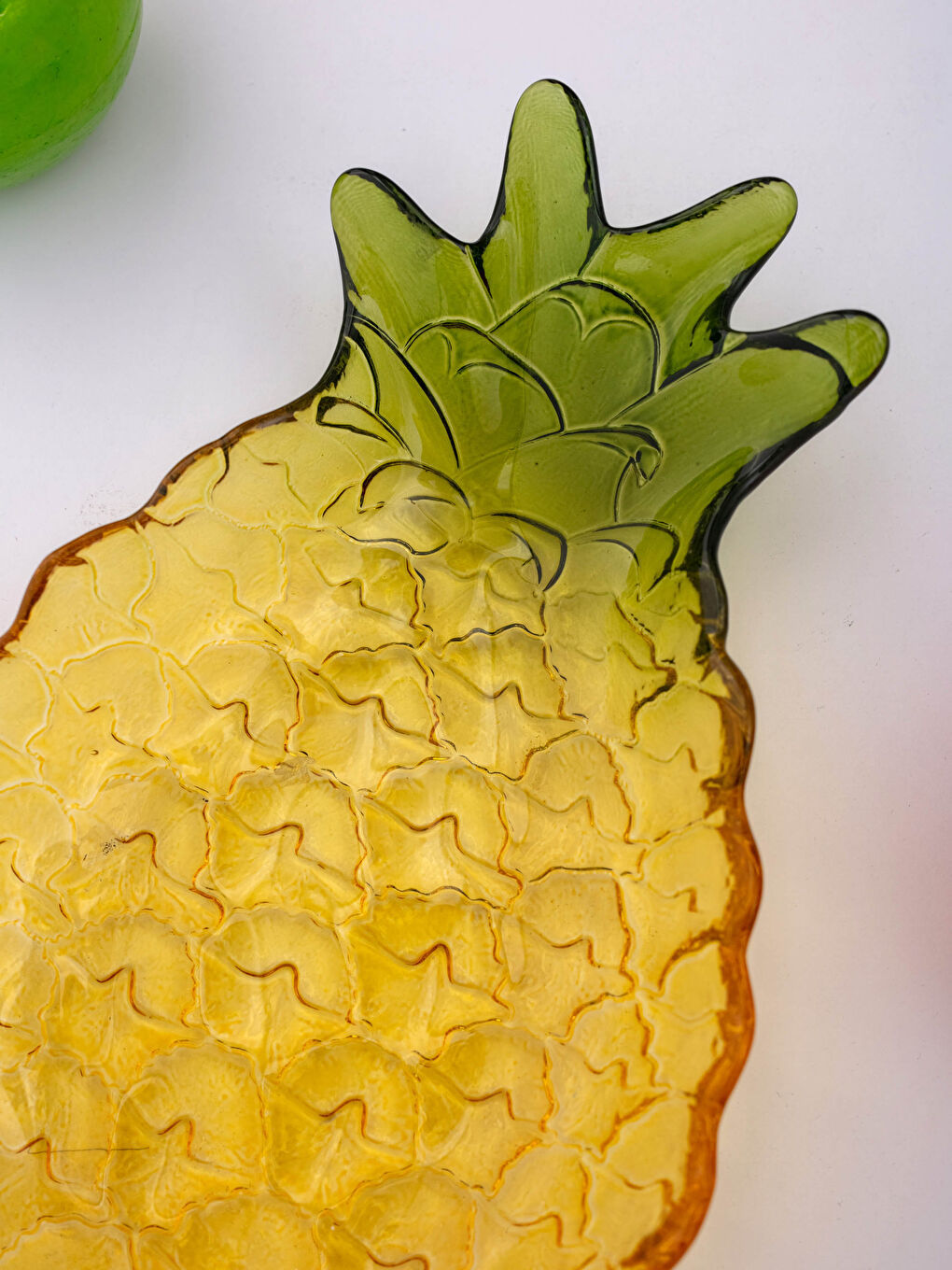 Karışık Ananas Desenli Cam Tabak 15x23 cm-1