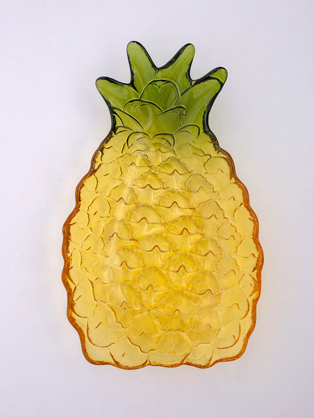Karışık Ananas Desenli Cam Tabak 15x23 cm-2