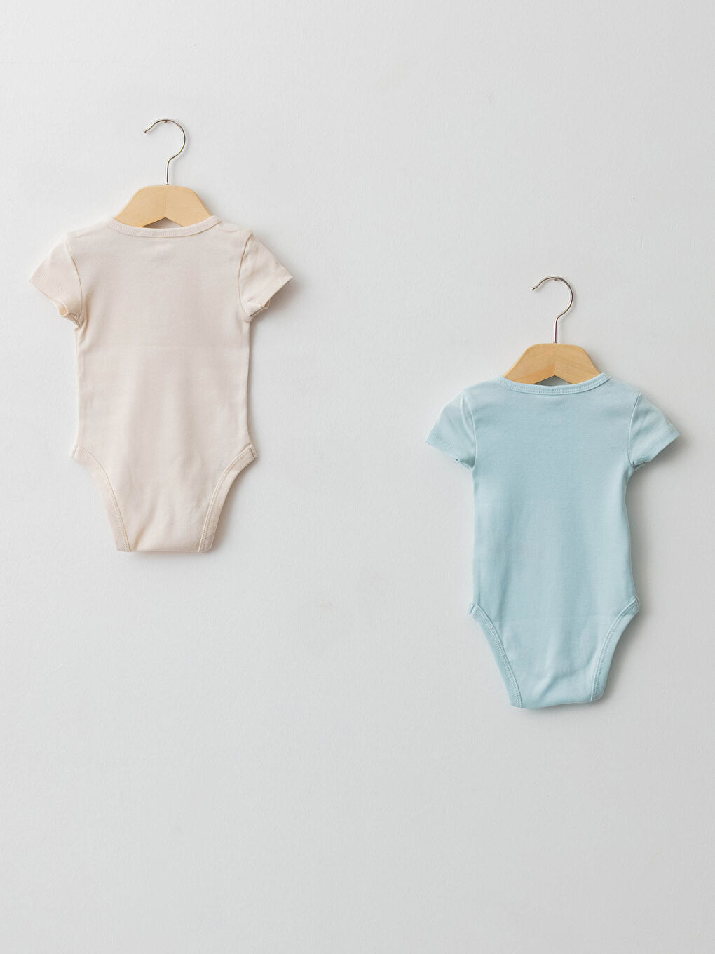 بدلة داخلية للأطفال يونيسكس برقبة دائرية وكم قصير سادة مع كباسين - عبوتان-1