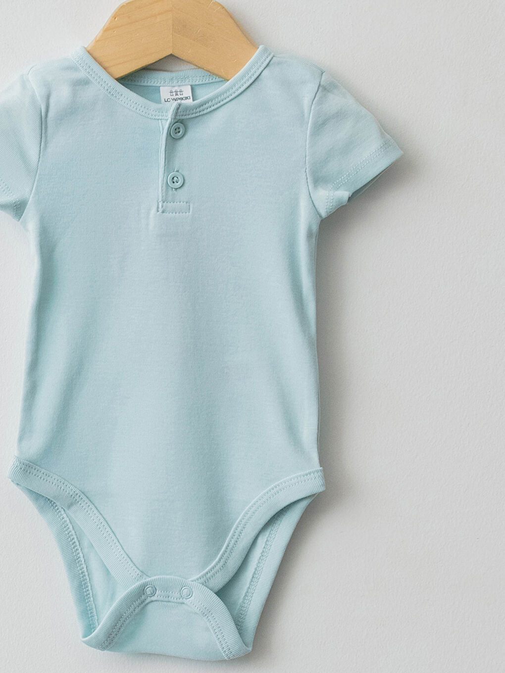 بدلة داخلية للأطفال يونيسكس برقبة دائرية وكم قصير سادة مع كباسين - عبوتان-2