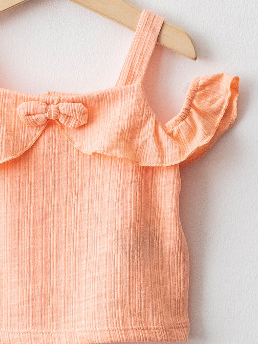 Ensemble Blouse et Jupe Basique à Fines Bretelles et Col Carré pour Bébé Fille-2