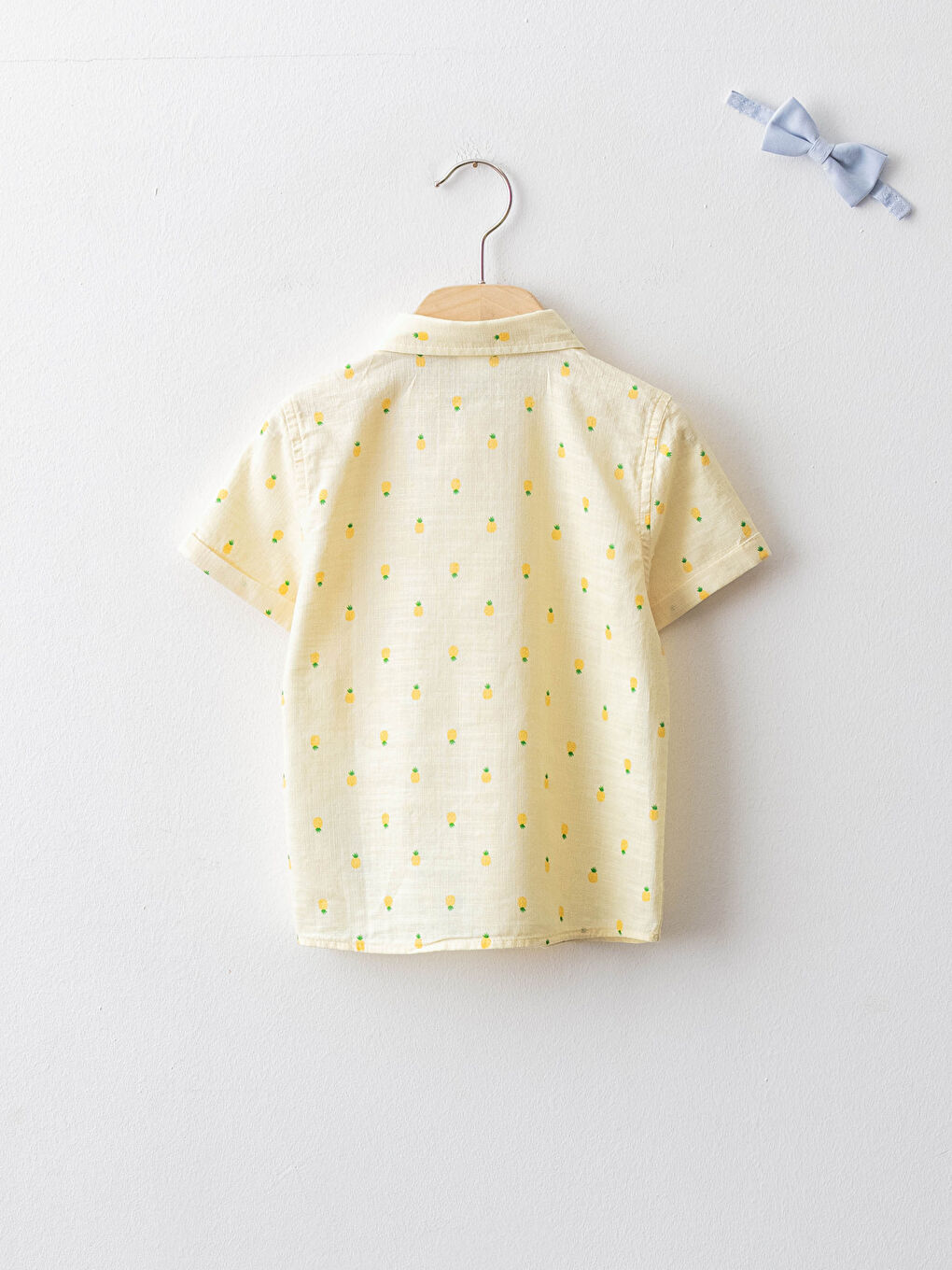 Chemise à Manches Courtes en Popeline Imprimée pour Garçon et Nœud Papillon Ensemble de 2-1