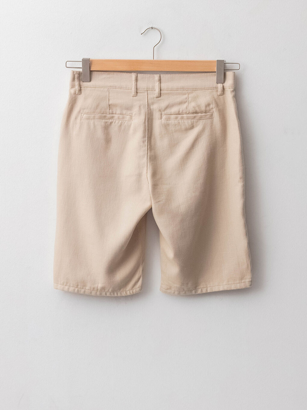 Bej Standart Kalıp Keten Görünümlü Erkek Şort-6