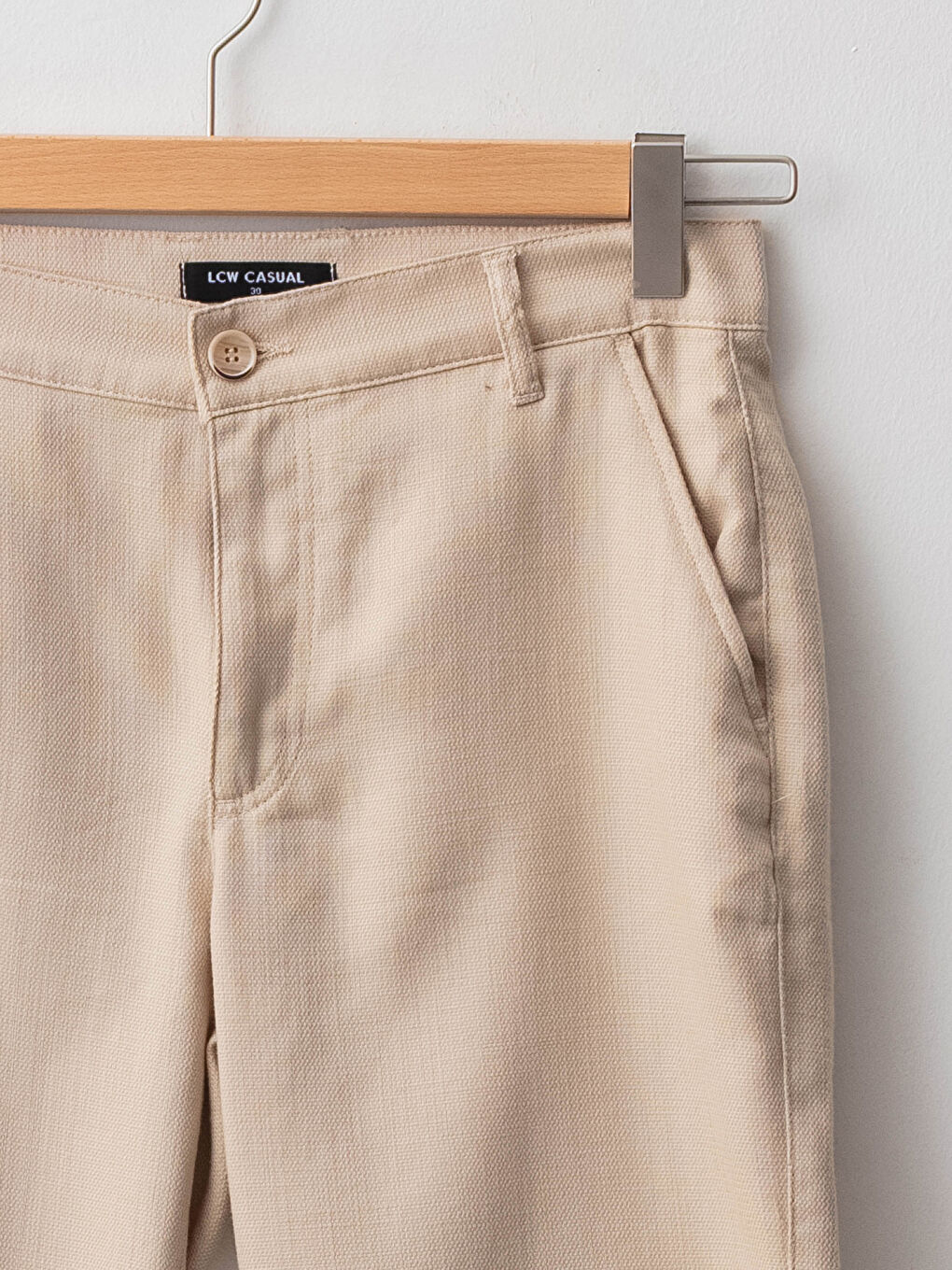 Bej Standart Kalıp Keten Görünümlü Erkek Şort-7