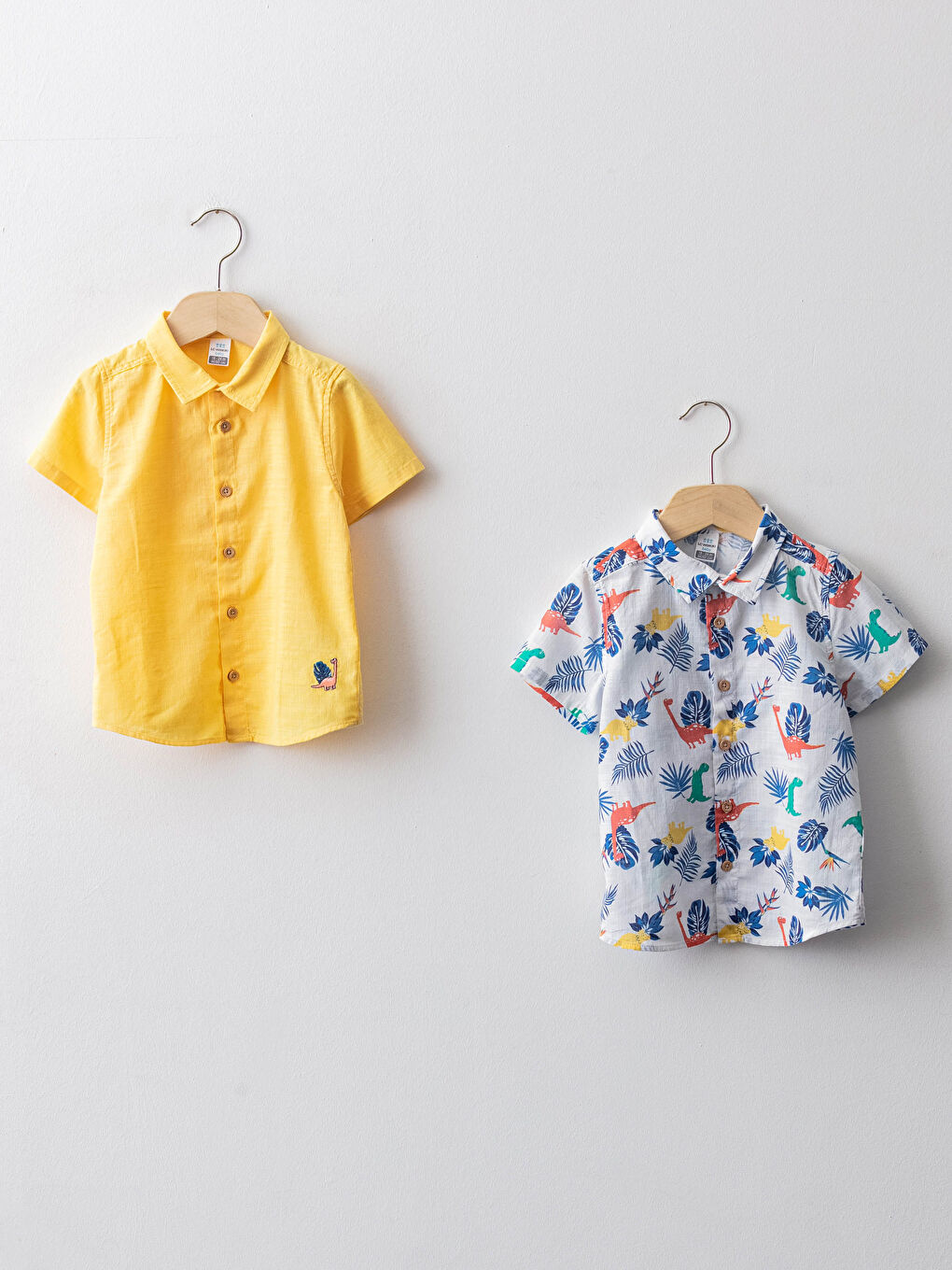Short Sleeve Poplin Baby Boy Shirt 2 Pieces