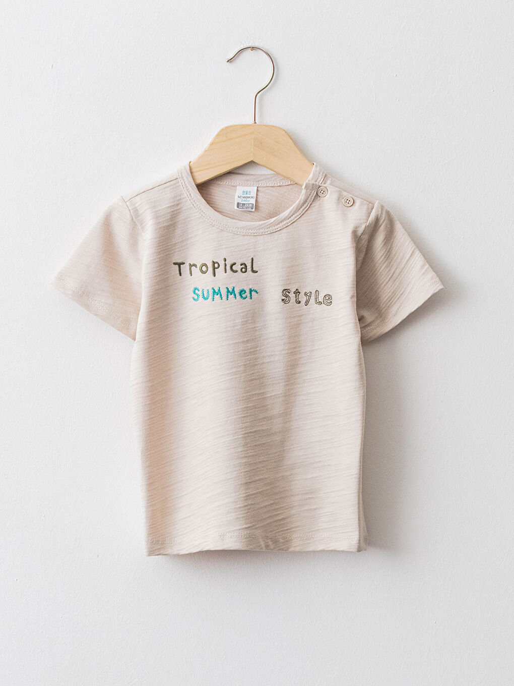 Crew Neck Short Sleeve Printed Baby Boys' T-Shirt