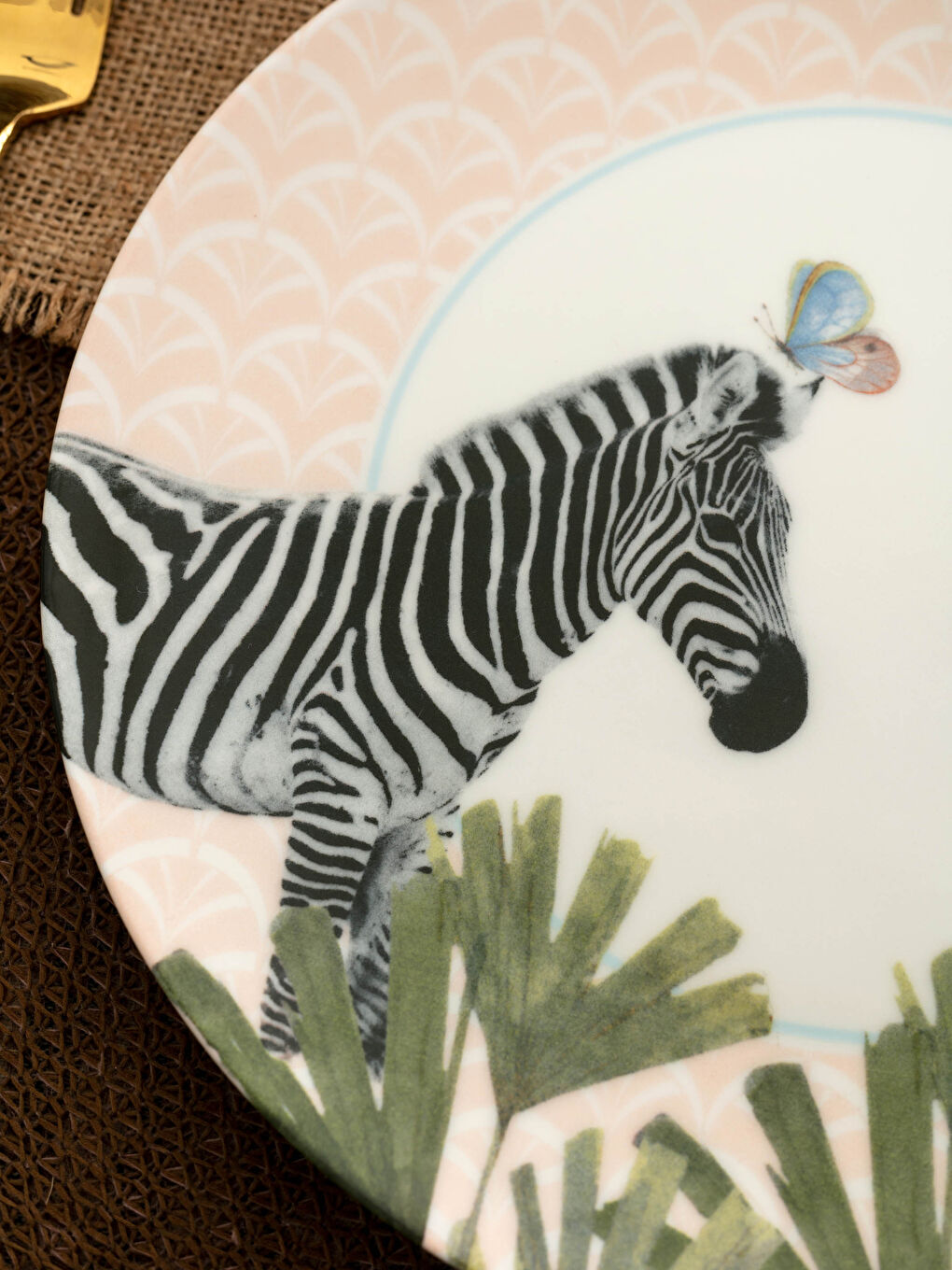 Assiette En Porcelaine À Motif Zèbre 25 Cm-2