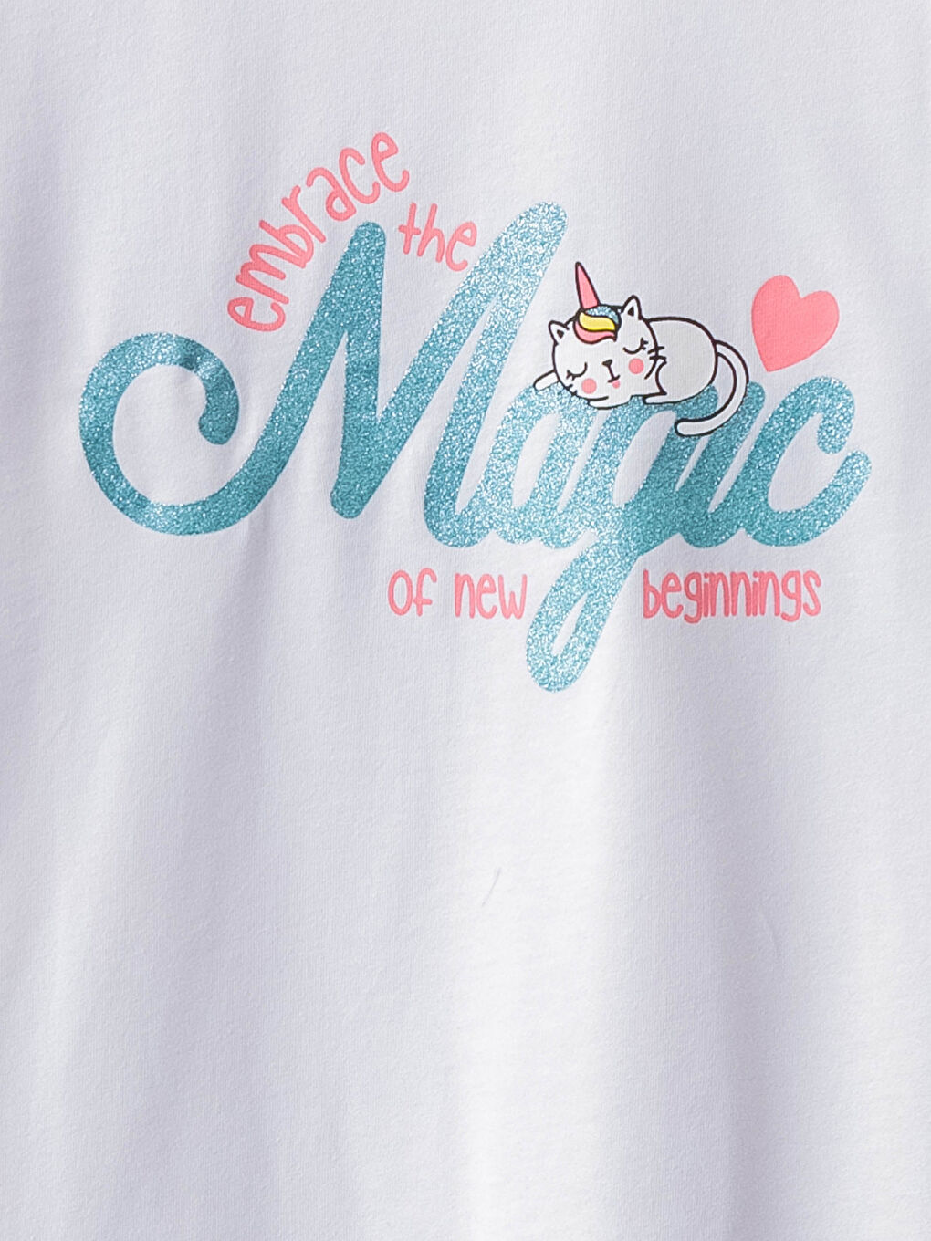 Crew Neck Printed Short Sleeve Cotton Girl T-shirt-2