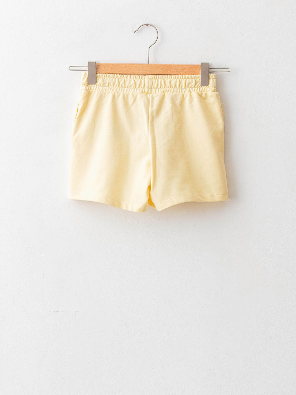 Sarı Beli Lastikli Baskılı Kız Çocuk Şort-1