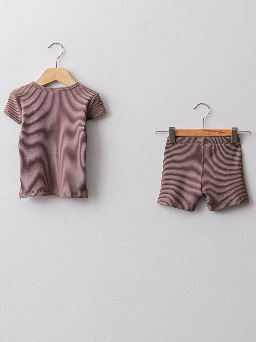 Crew Neck Short Sleeve Basic Baby Boy Pajamas Set-1