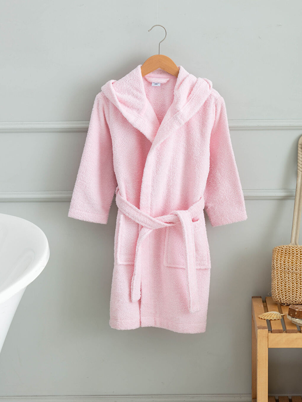 Hooded Collar Girl Bathrobe