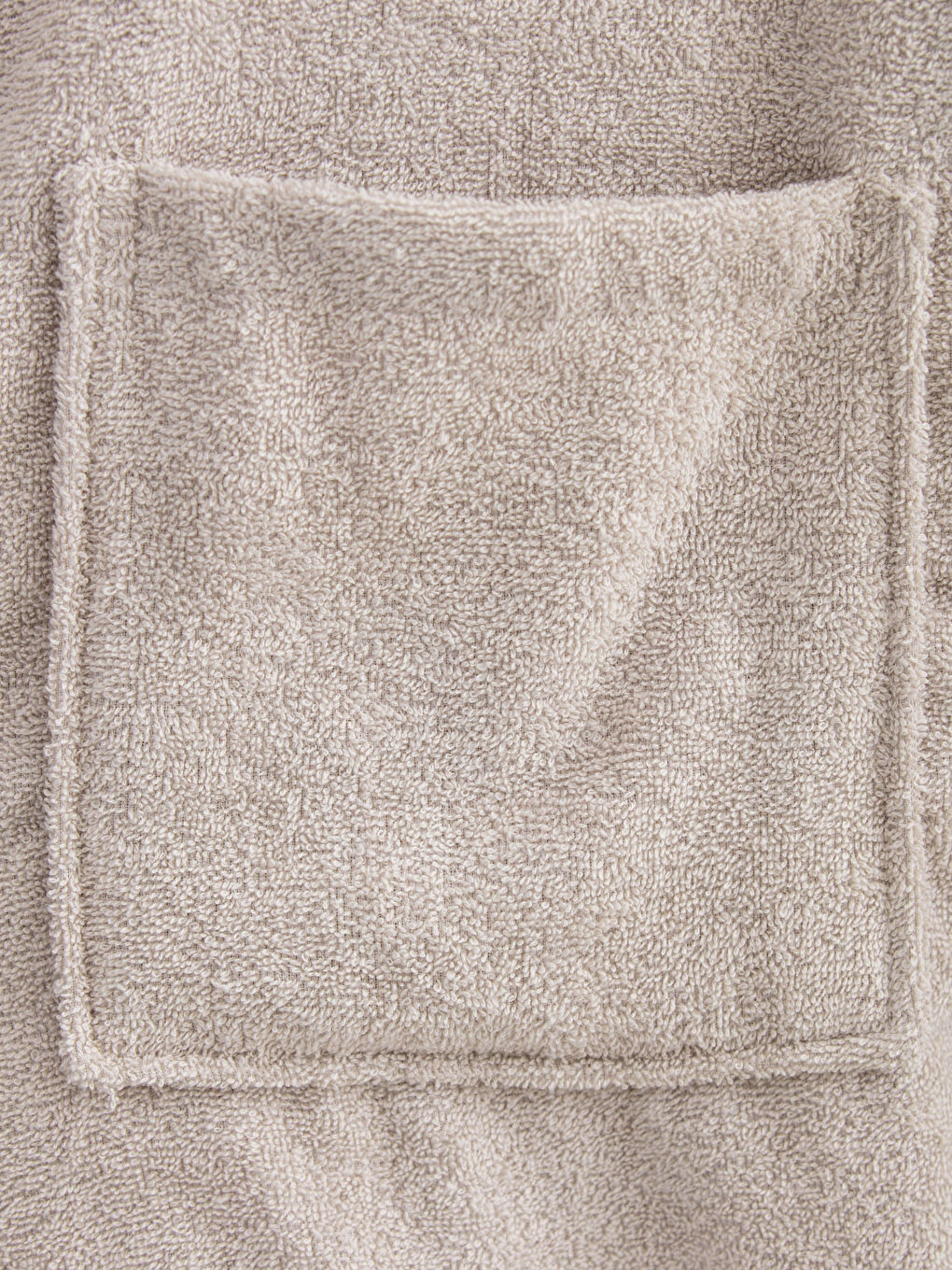 Bej Kapüşon Yaka Uzun Erkek Bornoz-3