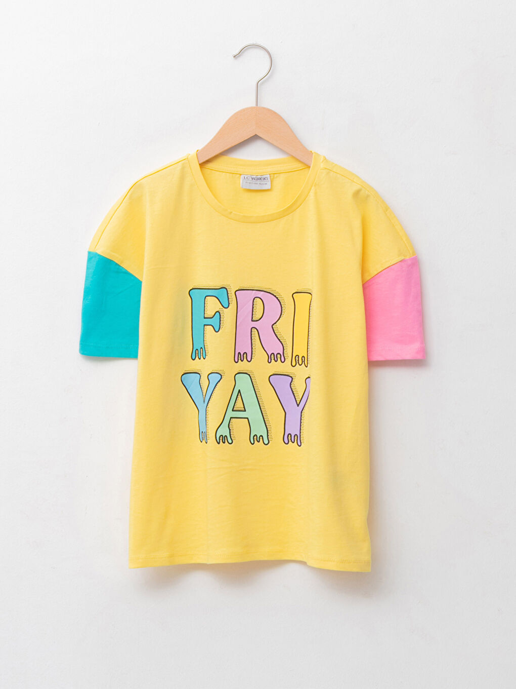 Crew Neck Printed Short Sleeve Cotton Girl T-shirt