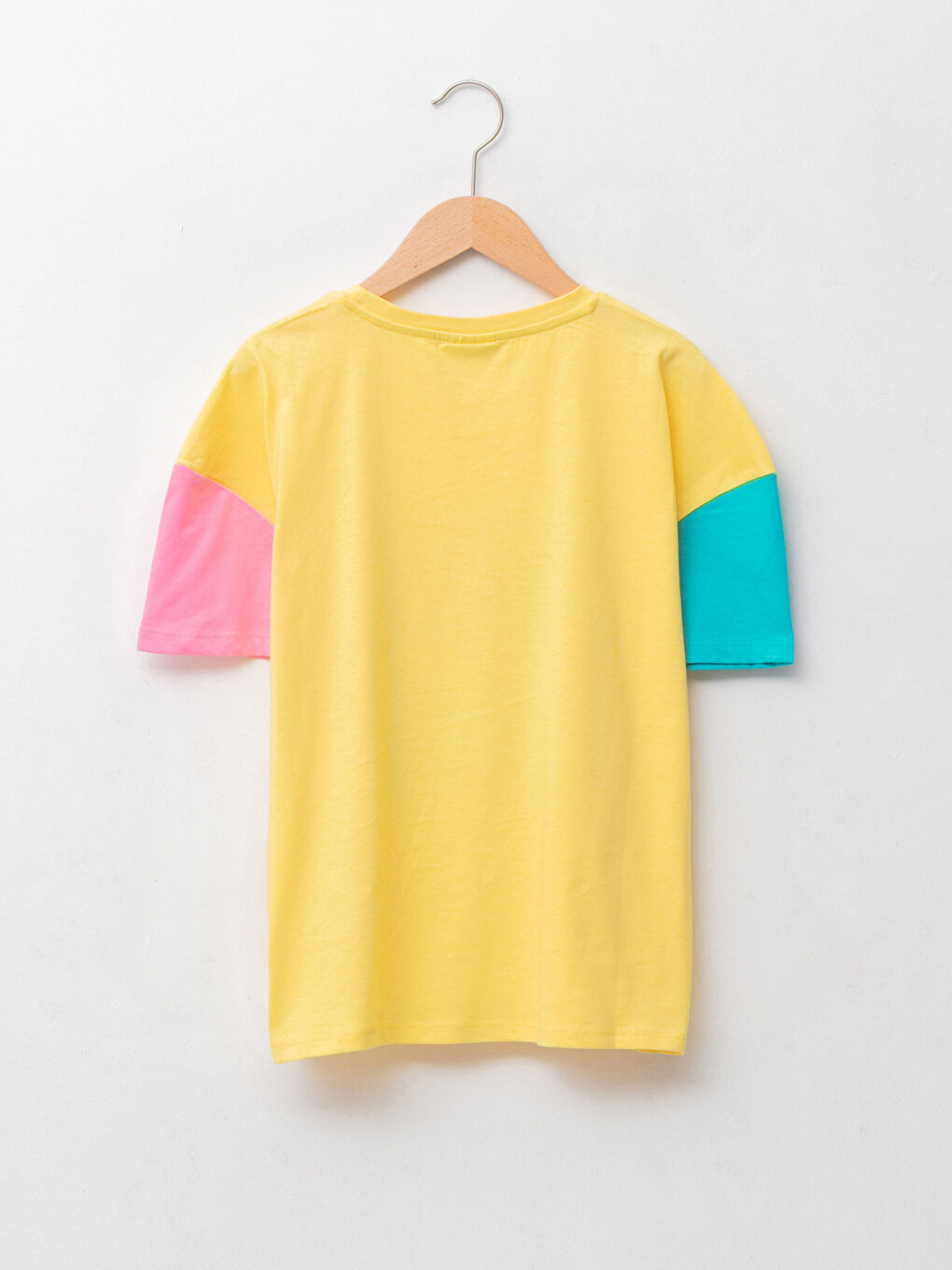 Crew Neck Printed Short Sleeve Cotton Girl T-shirt-1