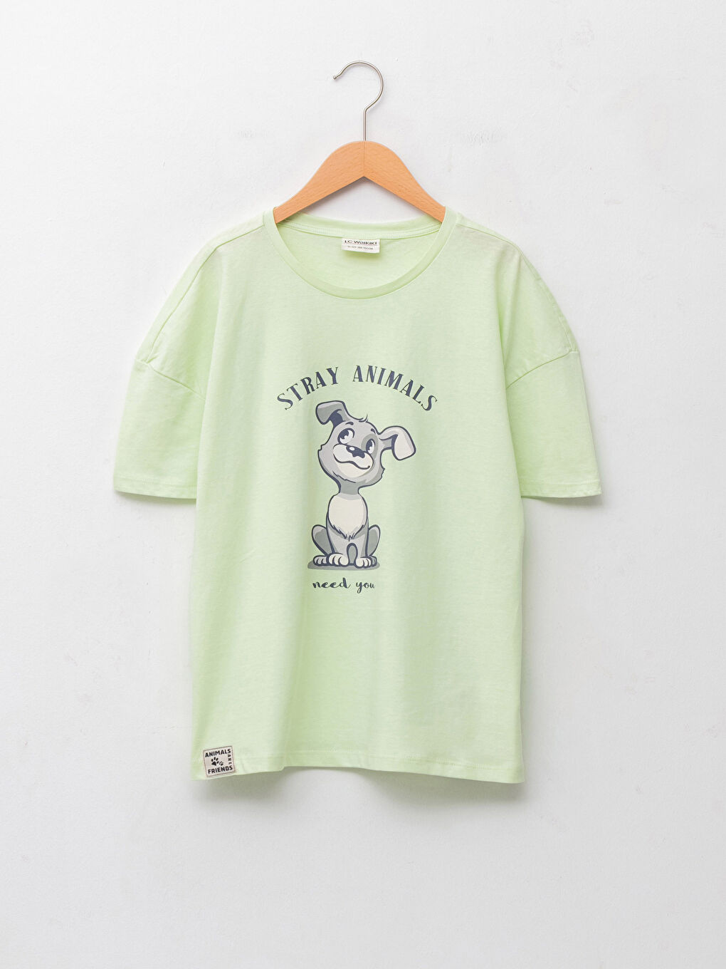 Crew Neck Printed Short Sleeve Cotton Girl T-shirt -S1KR63Z4-FSZ