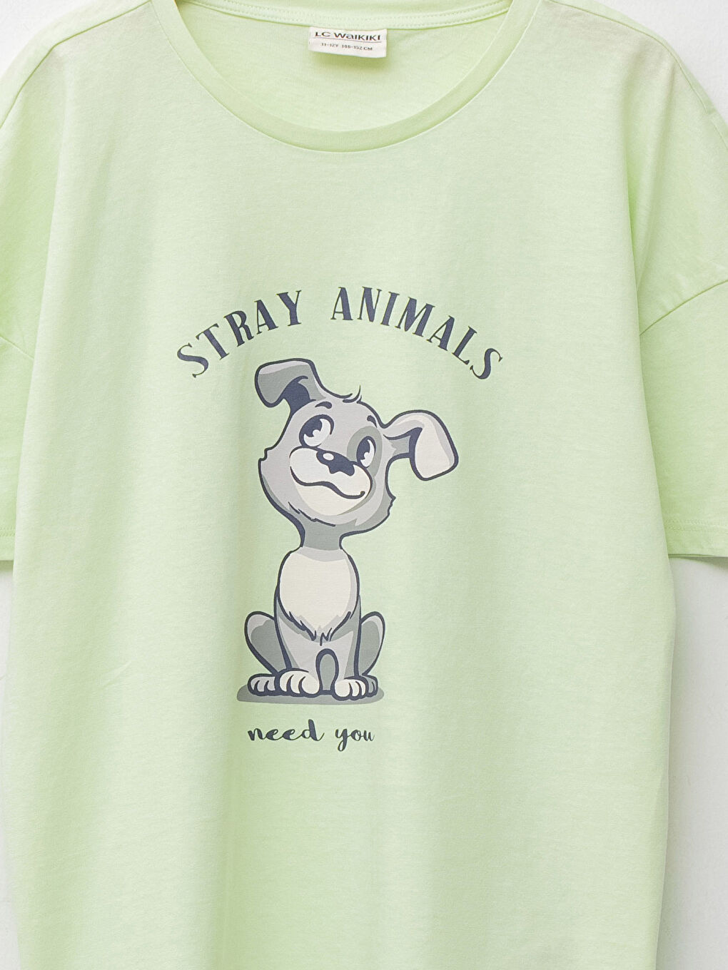 Crew Neck Printed Short Sleeve Cotton Girl T-shirt -S1KR63Z4-FSZ