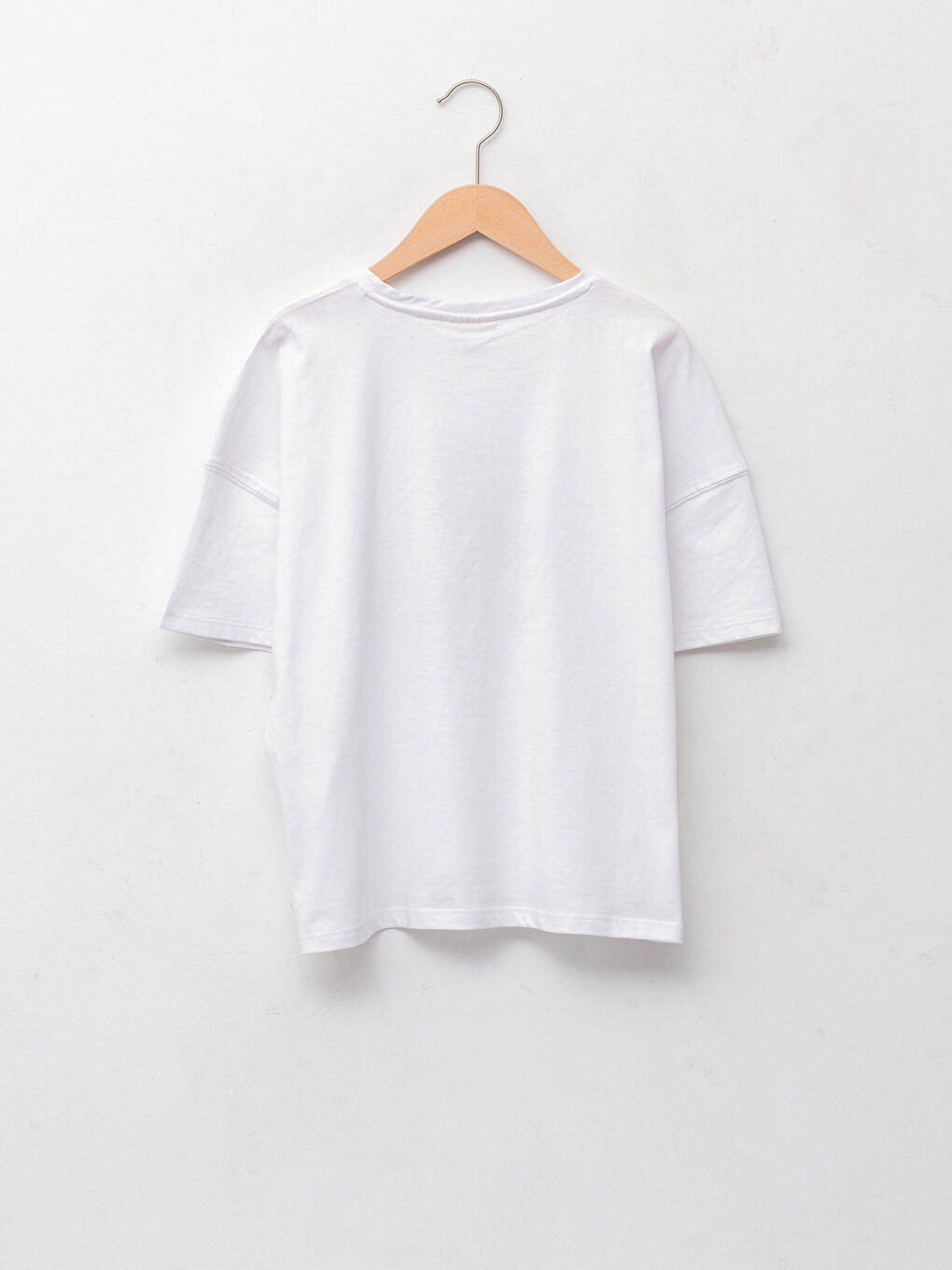 Crew Neck Printed Short Sleeve Cotton Girl T-shirt-1