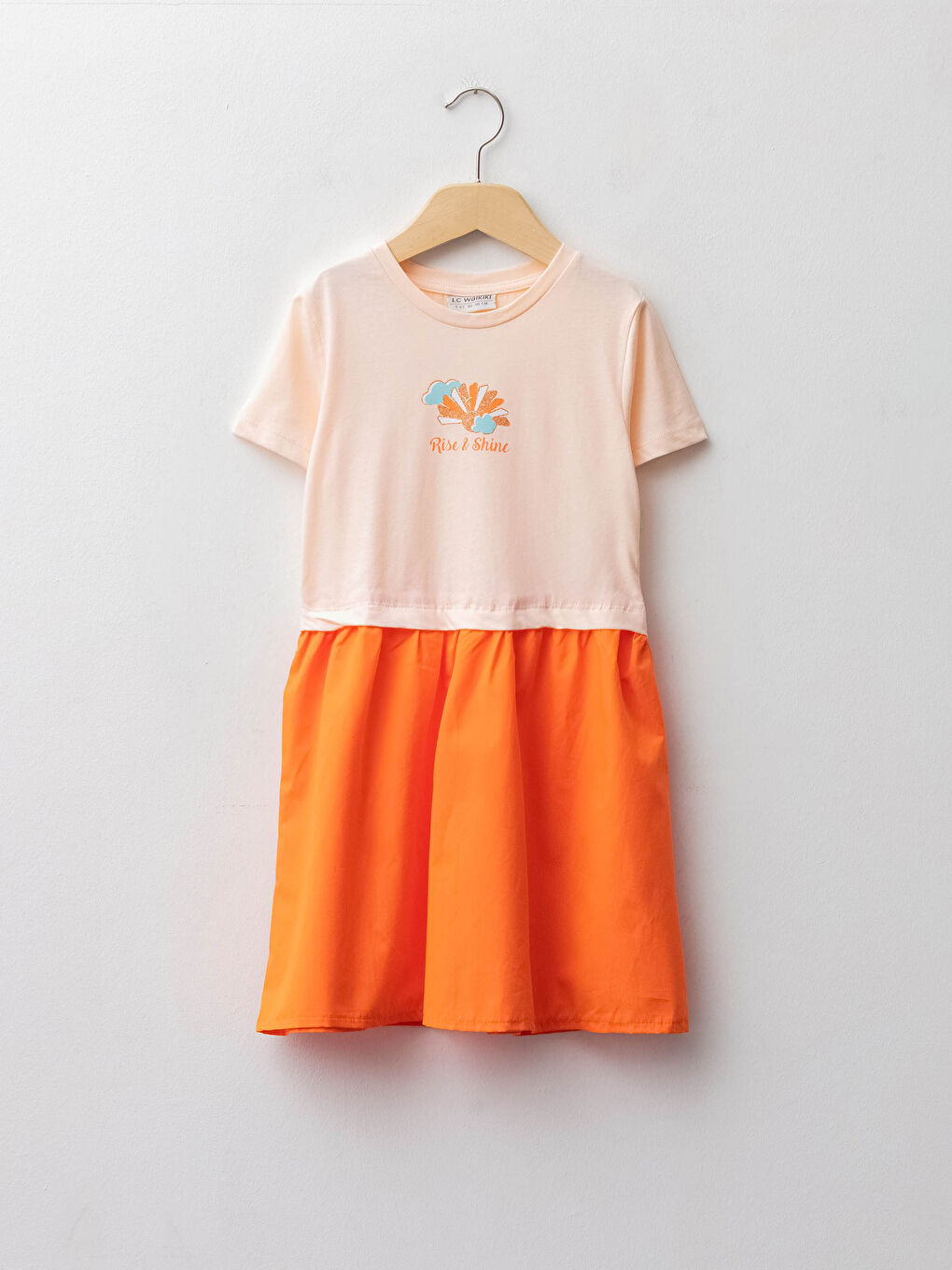 Robe à Col Rond Imprimée à Manches Courtes pour Filles