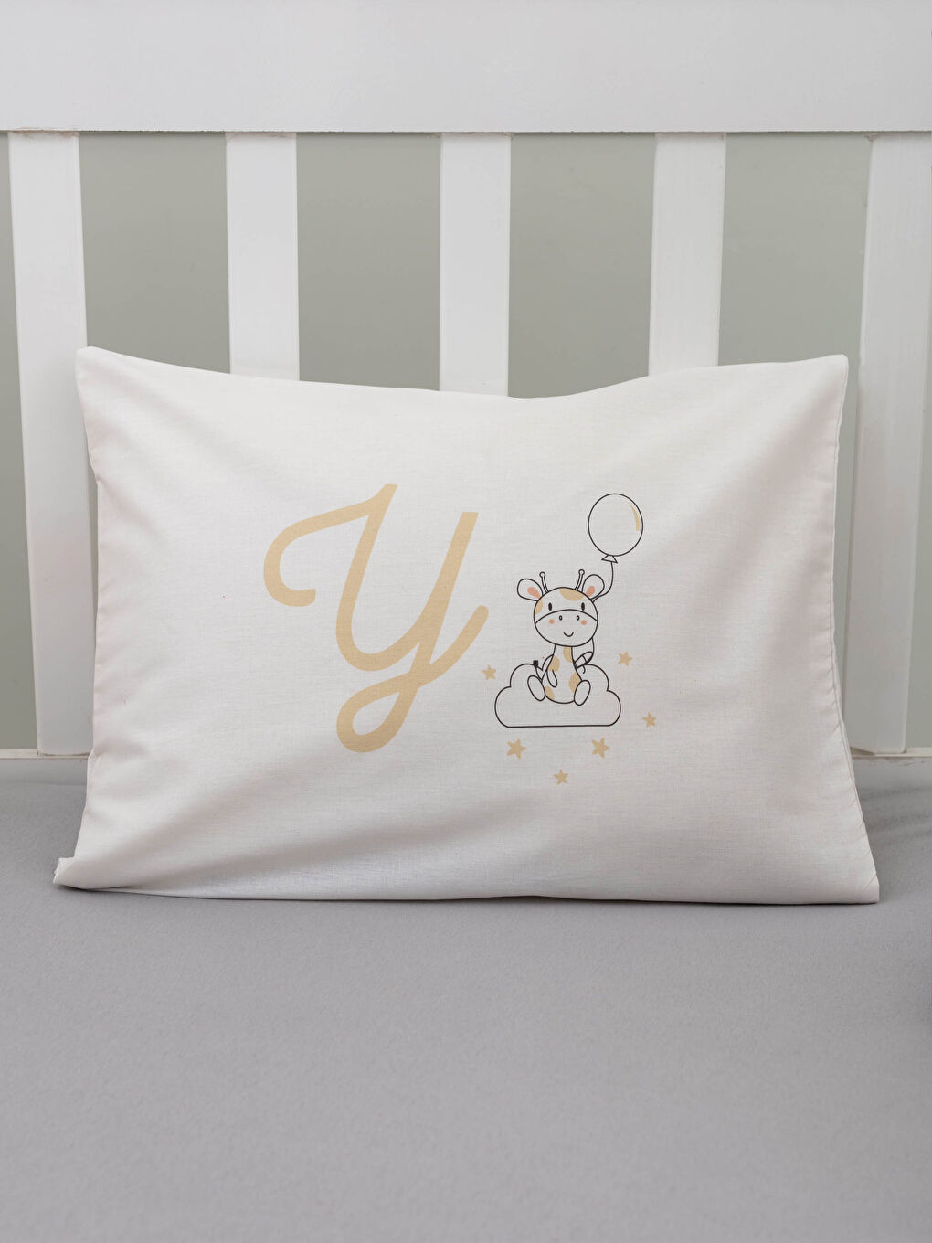 Taie d'oreiller pour bébé imprimée lettre Y 35x45 cm-1