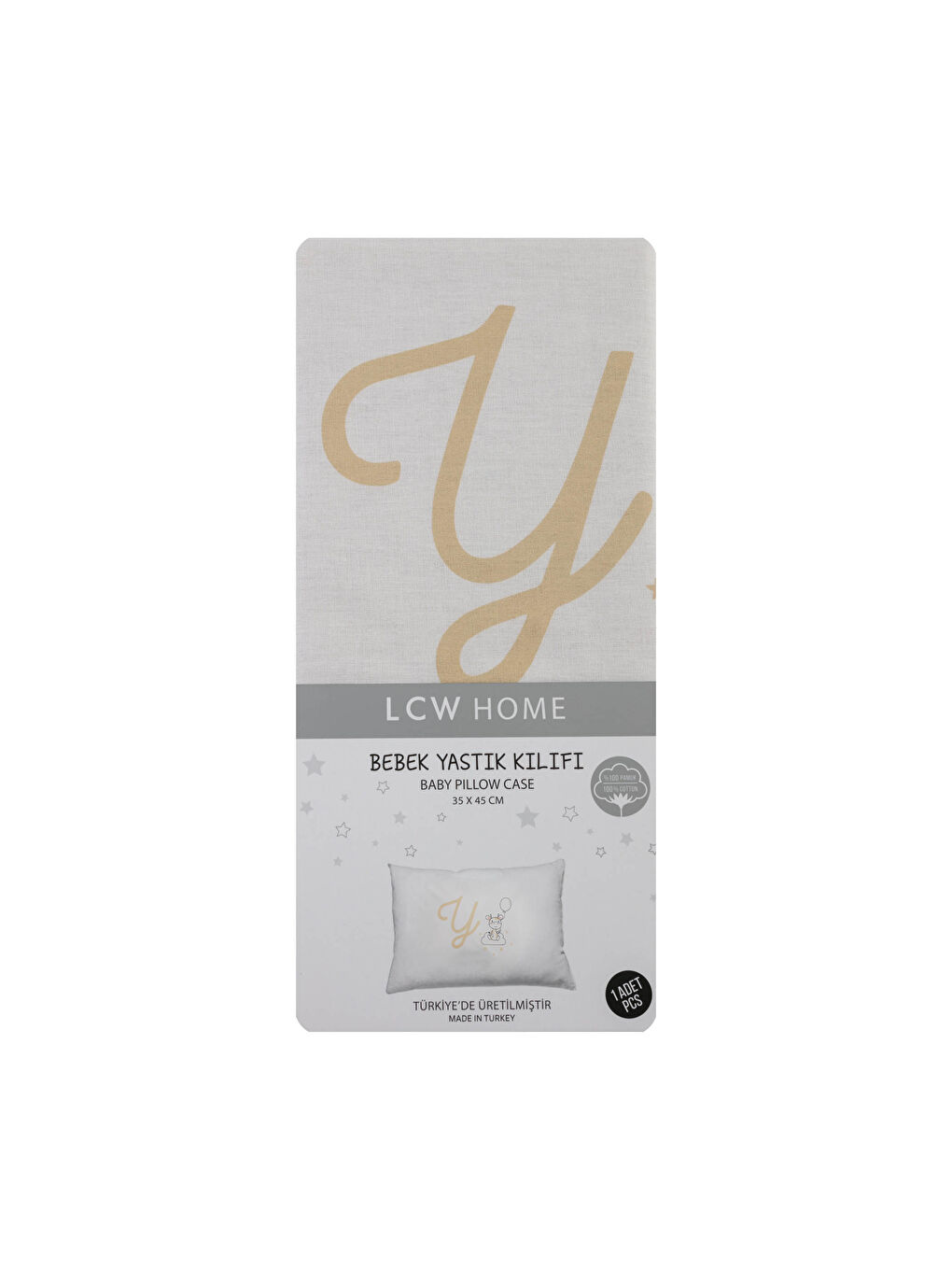 Taie d'oreiller pour bébé imprimée lettre Y 35x45 cm-3