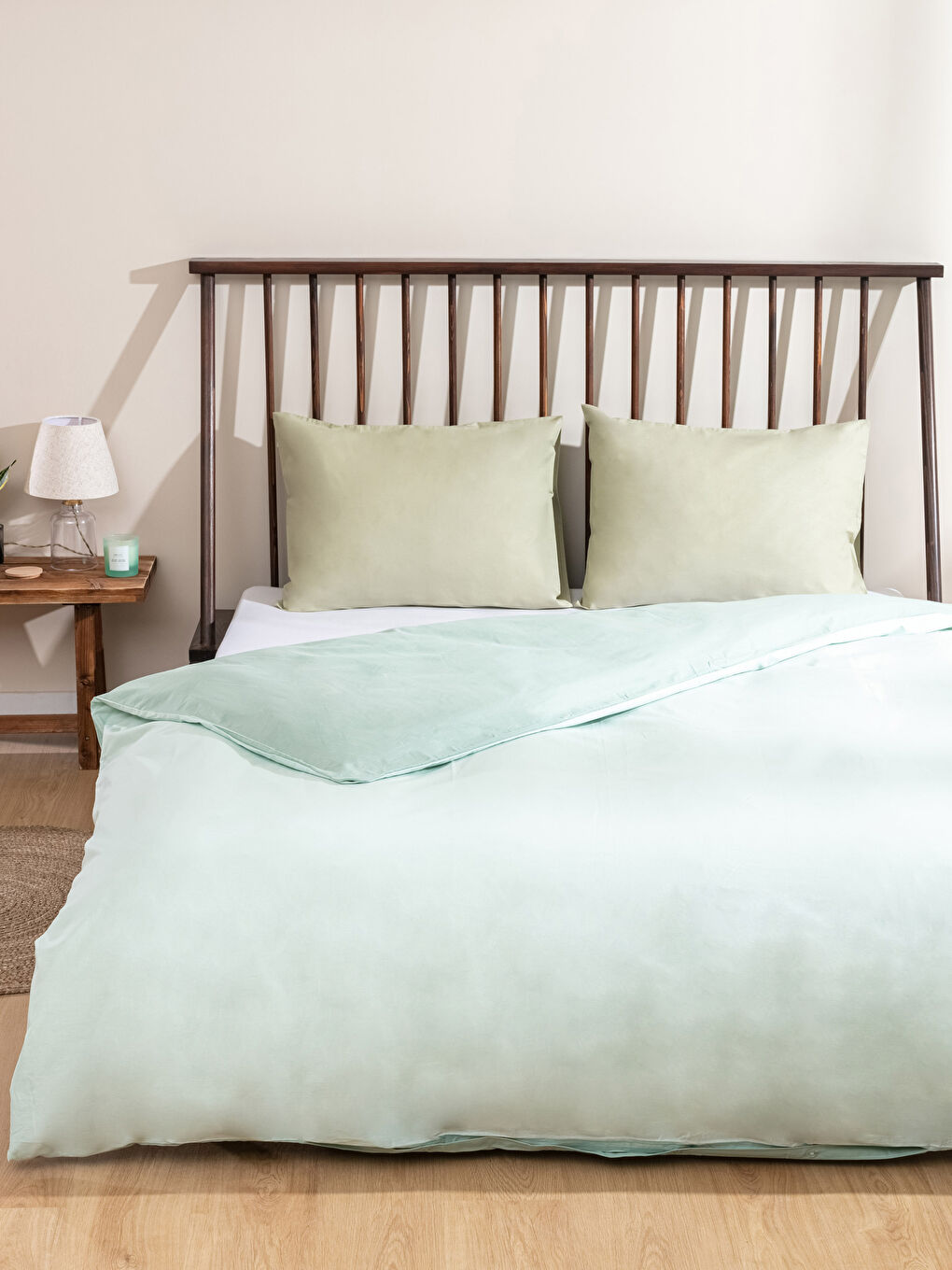 Yeşil Çift Kişilik Düz Dokuma Nevresim 200x220 cm