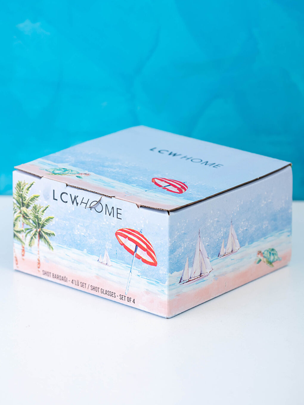 Karışık Baskılı Cam Bardak 4'lü 75 ml-2