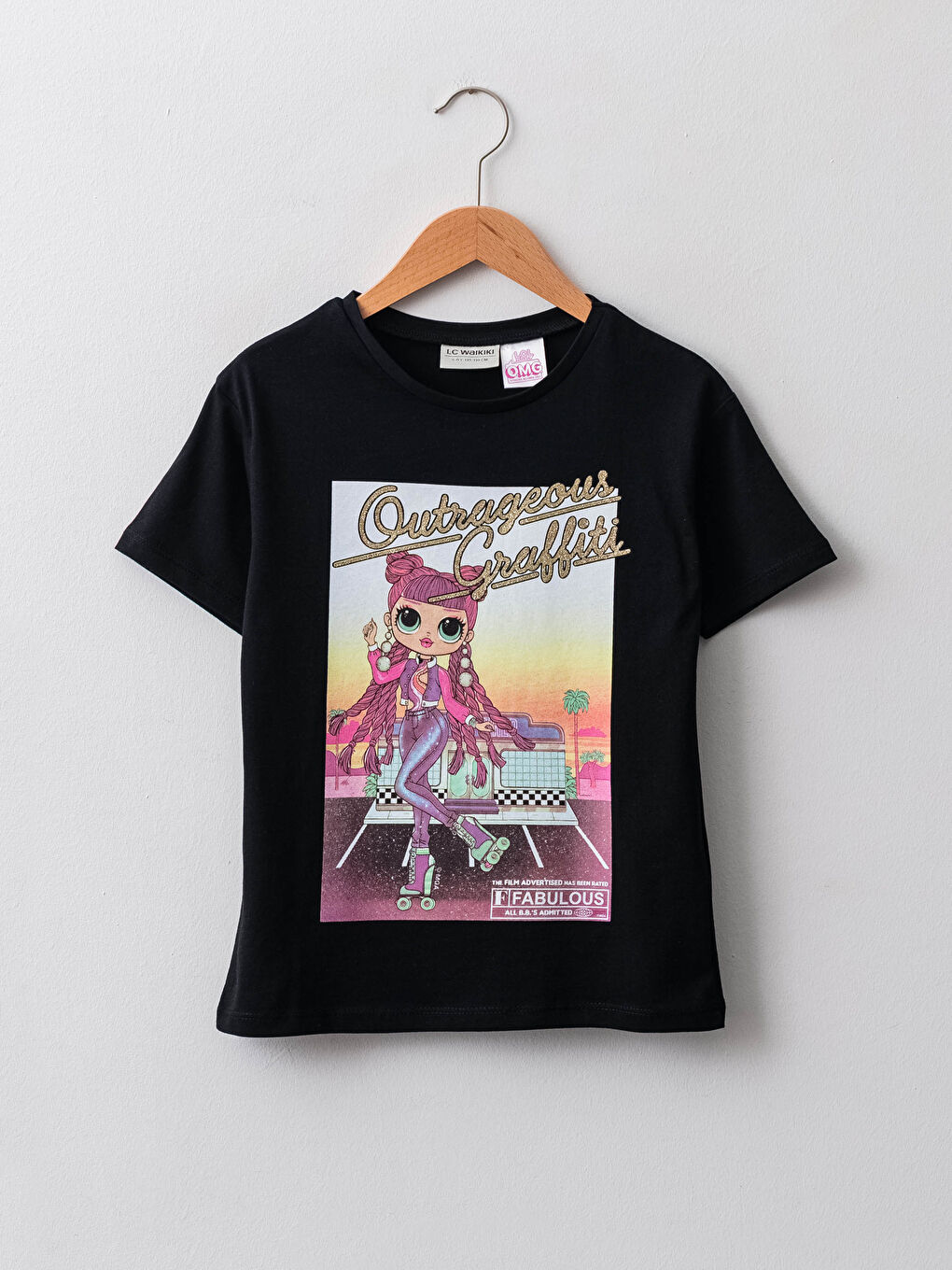 LCW Kids Crew Neck LOL Surprise OMG Licensed Short Sleeve Girls T-Shirt -S1L948Z4-CVL