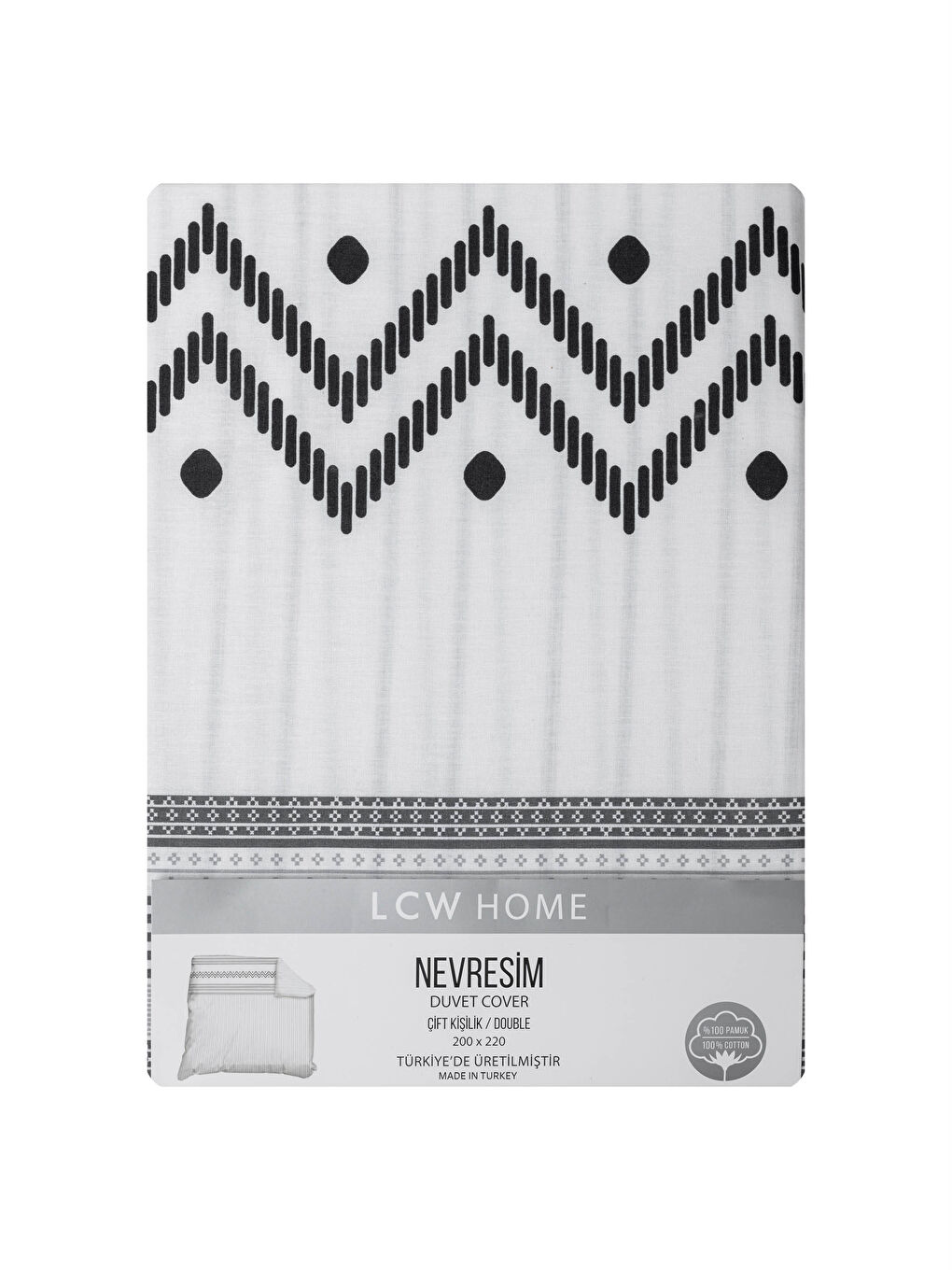 Siyah Çift Kişilik Desenli Dokuma Nevresim 200x220 cm-4