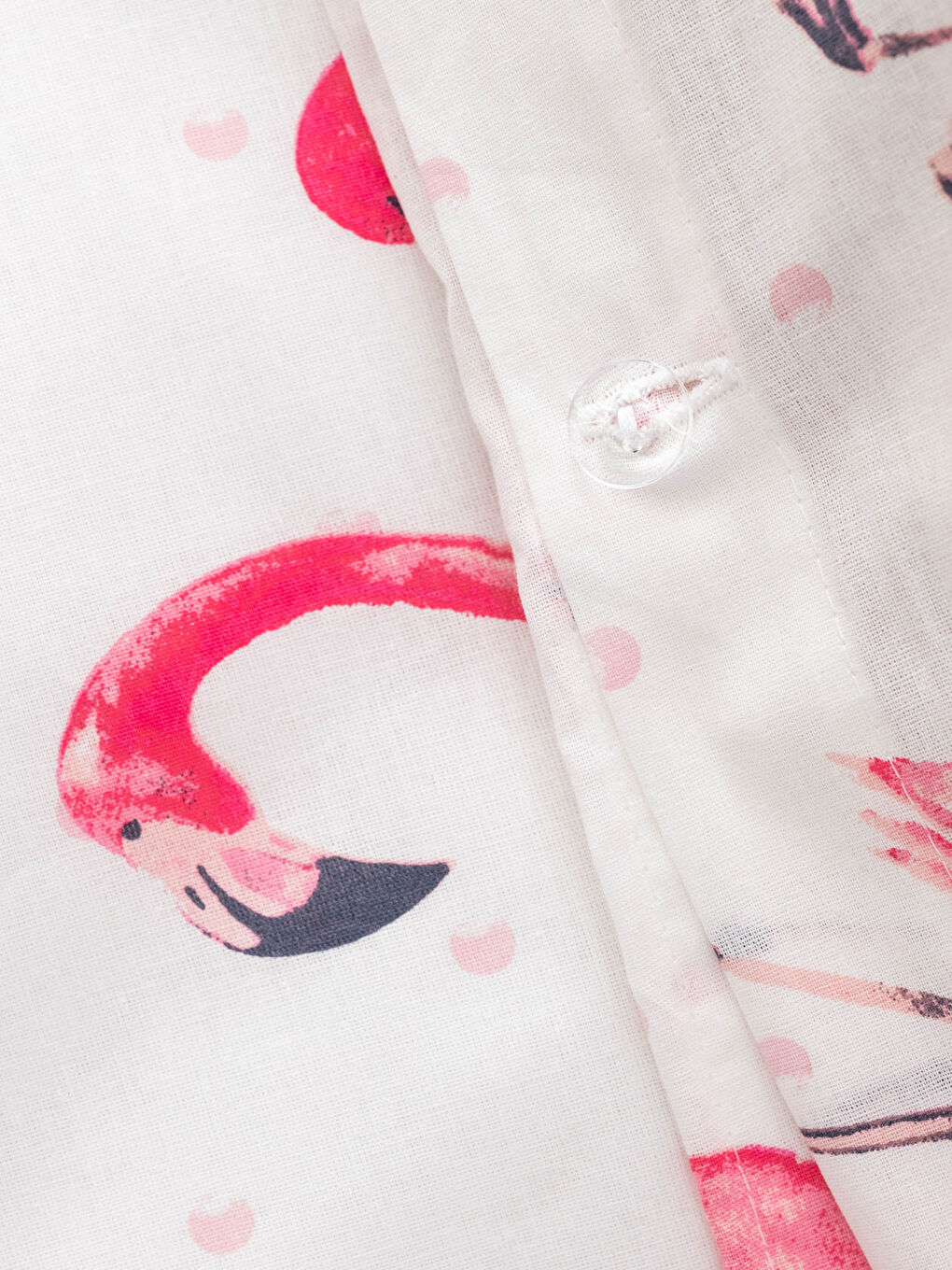 Pembe Çift Kişilik Flamingo Baskılı Dokuma Nevresim 200x220 cm-3