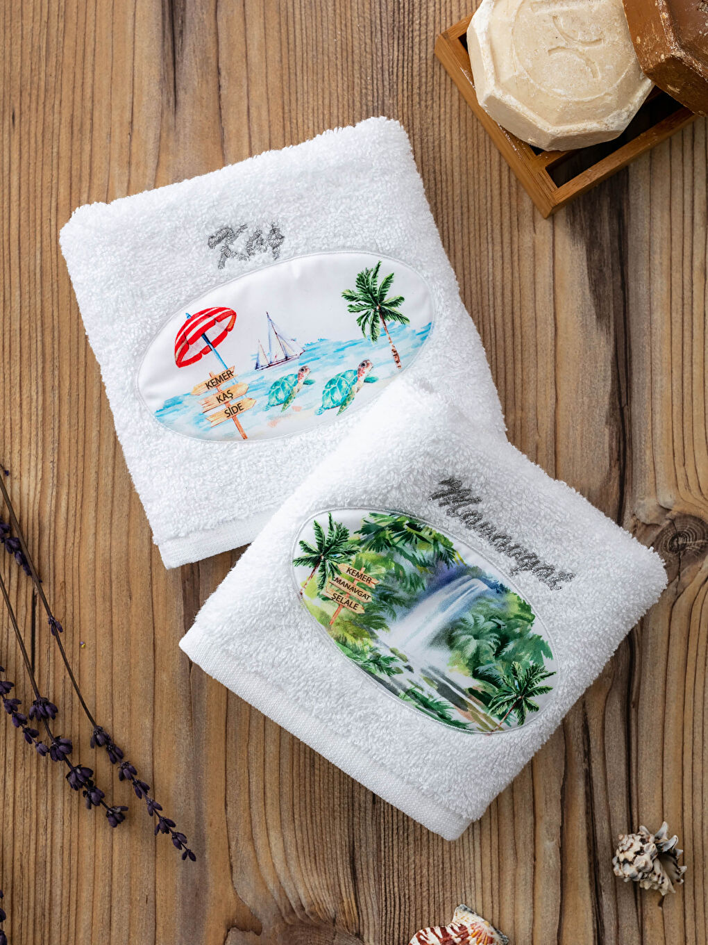 Beyaz Nakış Detaylı El Havlusu 2'li 30x50 cm