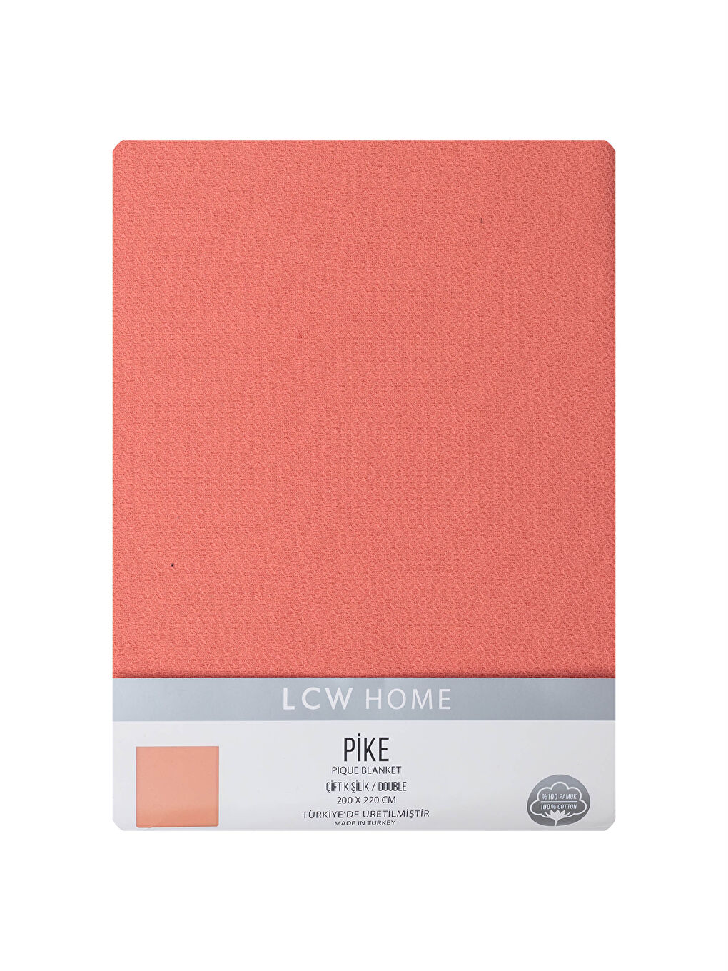 Pembe Çift Kişilik Pamuk Düz Pike-3