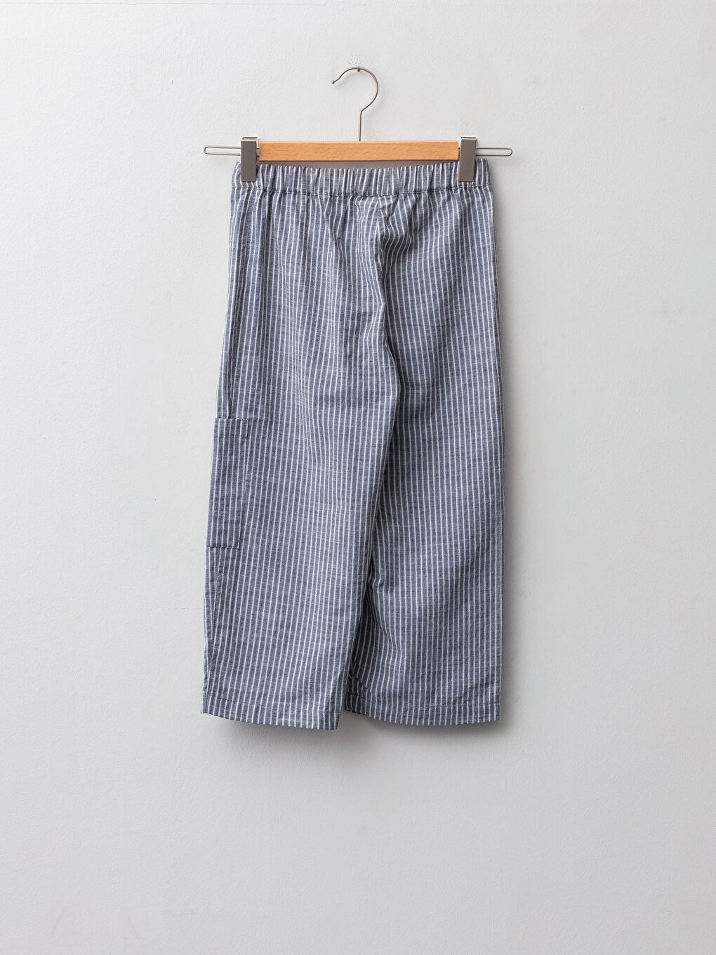 Полосатые хлопковые брюки для девочек-1