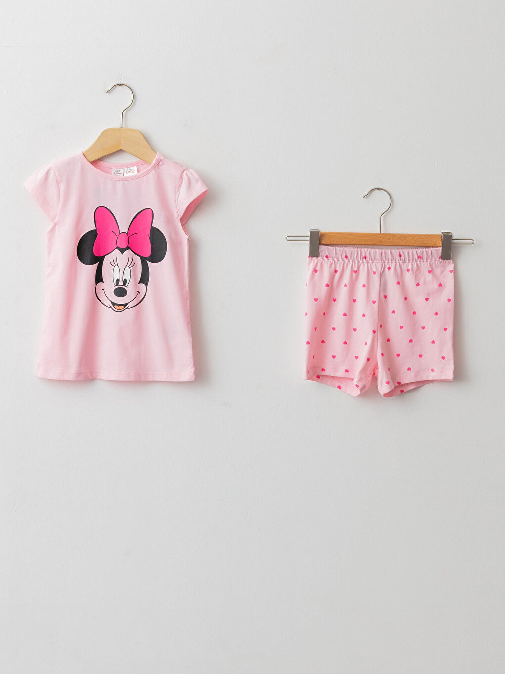 Ensemble de pyjama bébé fille Minnie Mouse imprimé à manches courtes col rond
