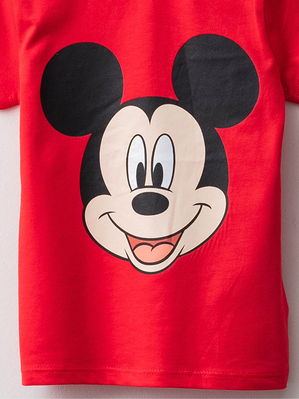 طقم بيجامة قصيرة كم قصير مطبوع ميكي ماوس ياقة دائرية للأولاد الرضع-2