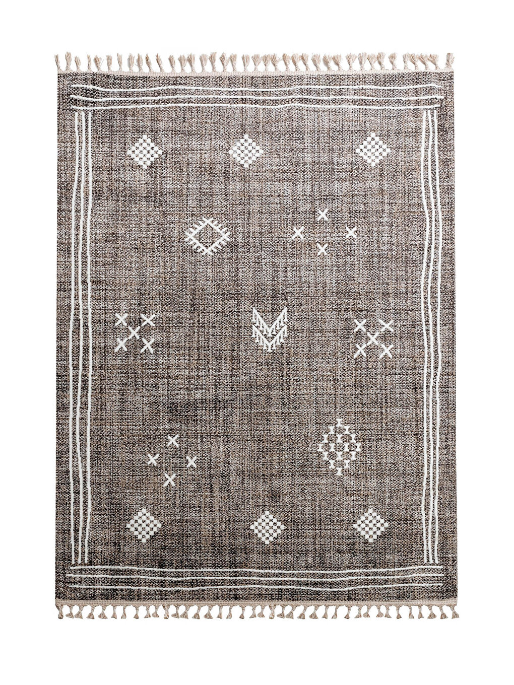 Fringed Jacquard Carpet 130x190 Cm -S1LF74Z8-F9C