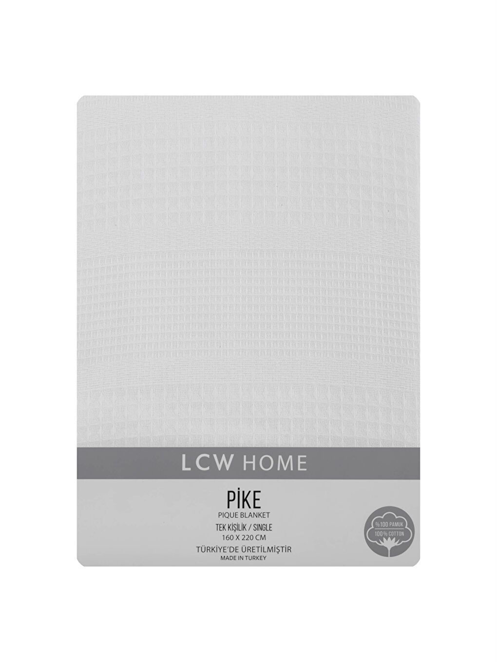 Couvre-lit piqué simple uni en coton 160x220 cm-3