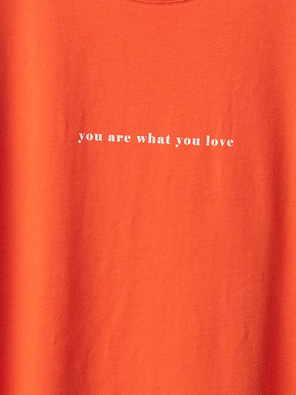 Turuncu Büyük Beden Bisiklet Yaka Baskılı Kısa Kollu Pamuklu Kadın Tişört-6