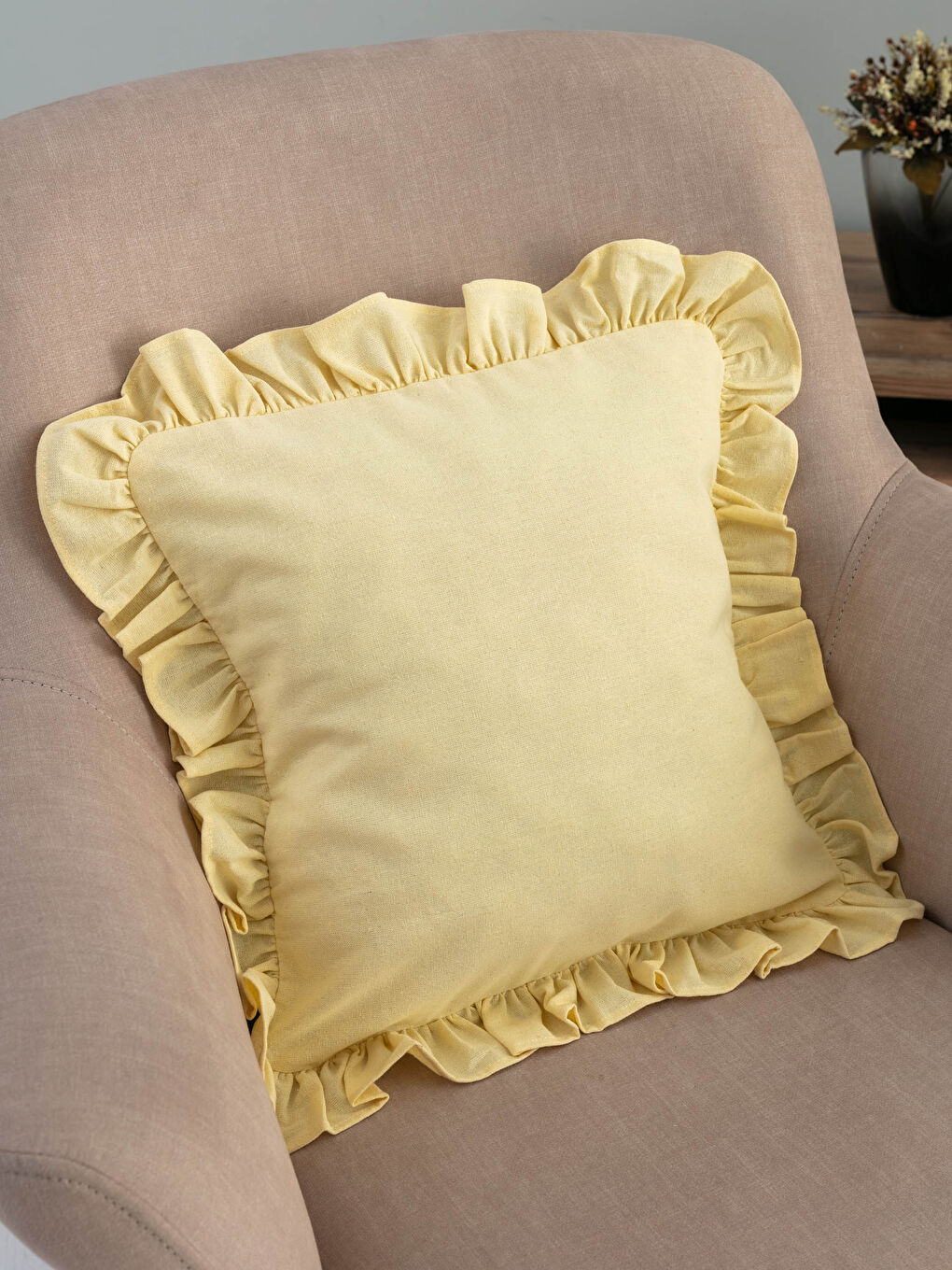 Frilly Plain Cushion Cover 45x45 Cm -S1LL87Z8-LUH